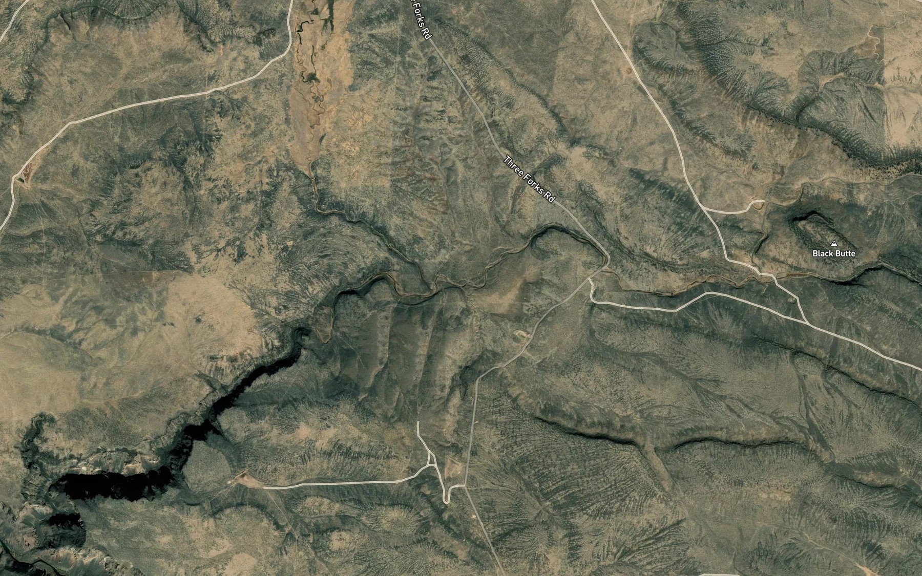 Satellite map of the Mud Flat Creek