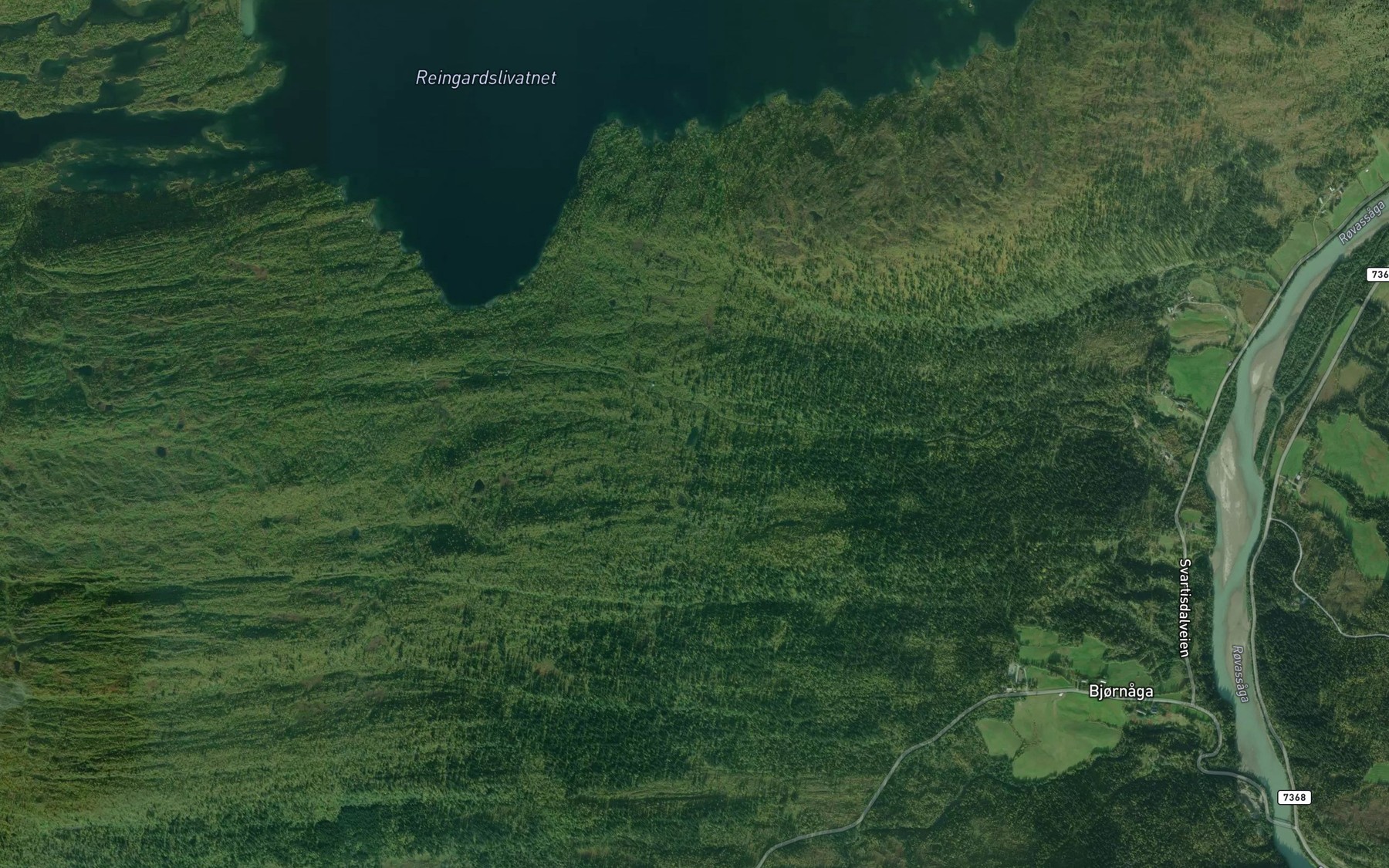 Satellite map of the Nordre Topptjonn