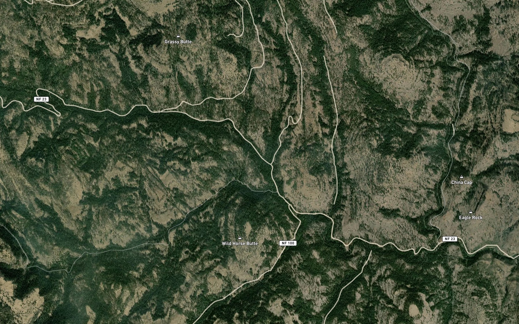 Satellite map of the Grassy Butte Creek