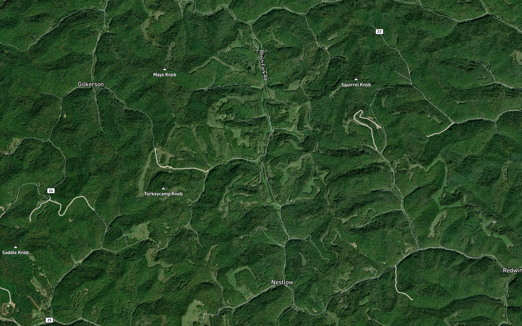 Satellite map of the Turkeycamp Branch