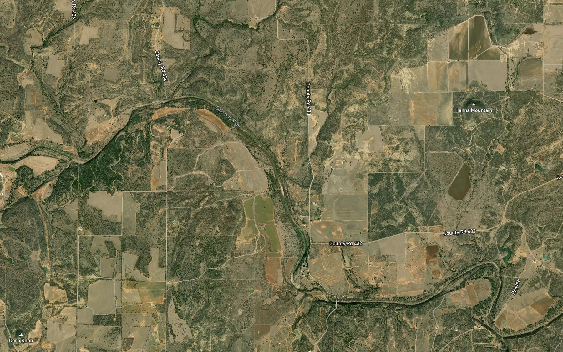 Satellite map of the Hog Creek