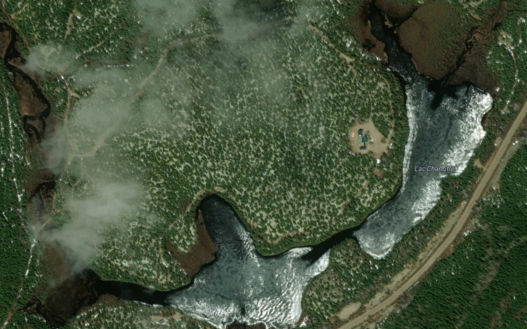 Satellite map of the Lac Charlotte