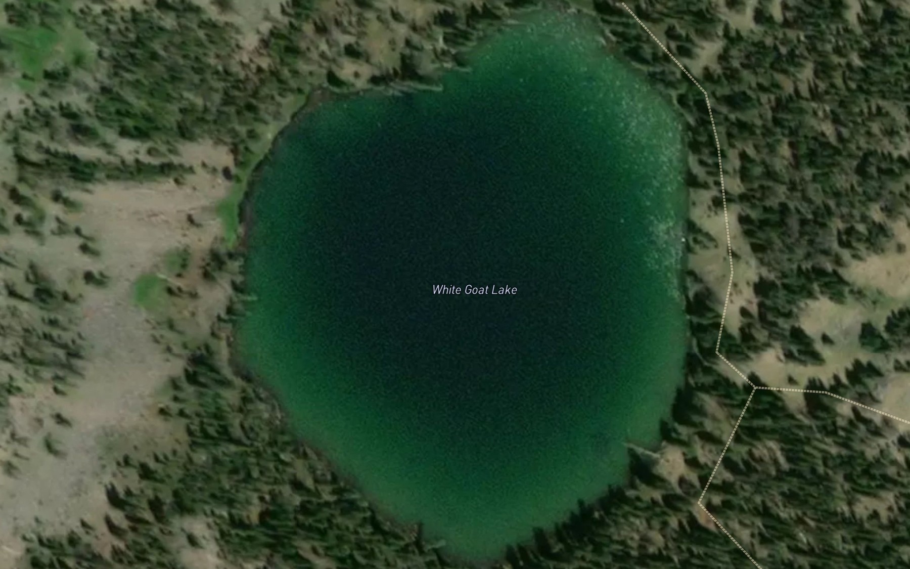 Satellite map of the White Goat Lake