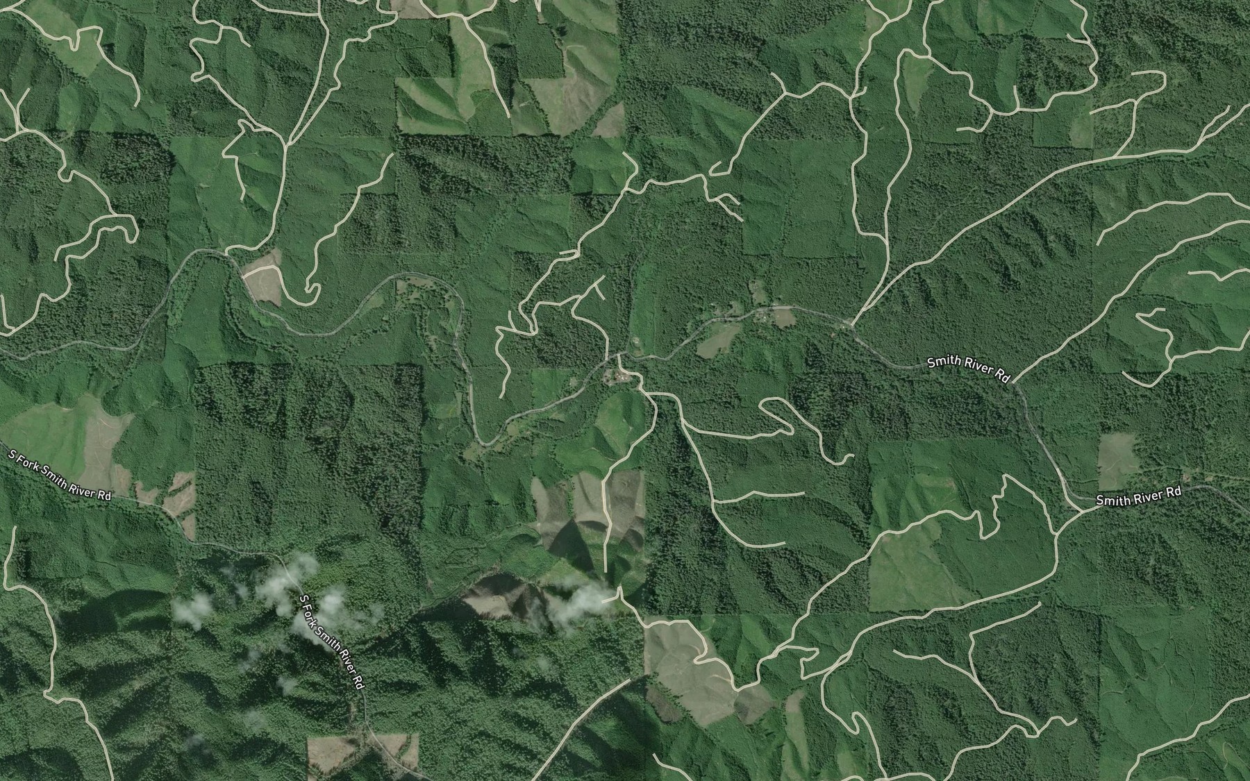 Satellite map of the Clevenger Creek
