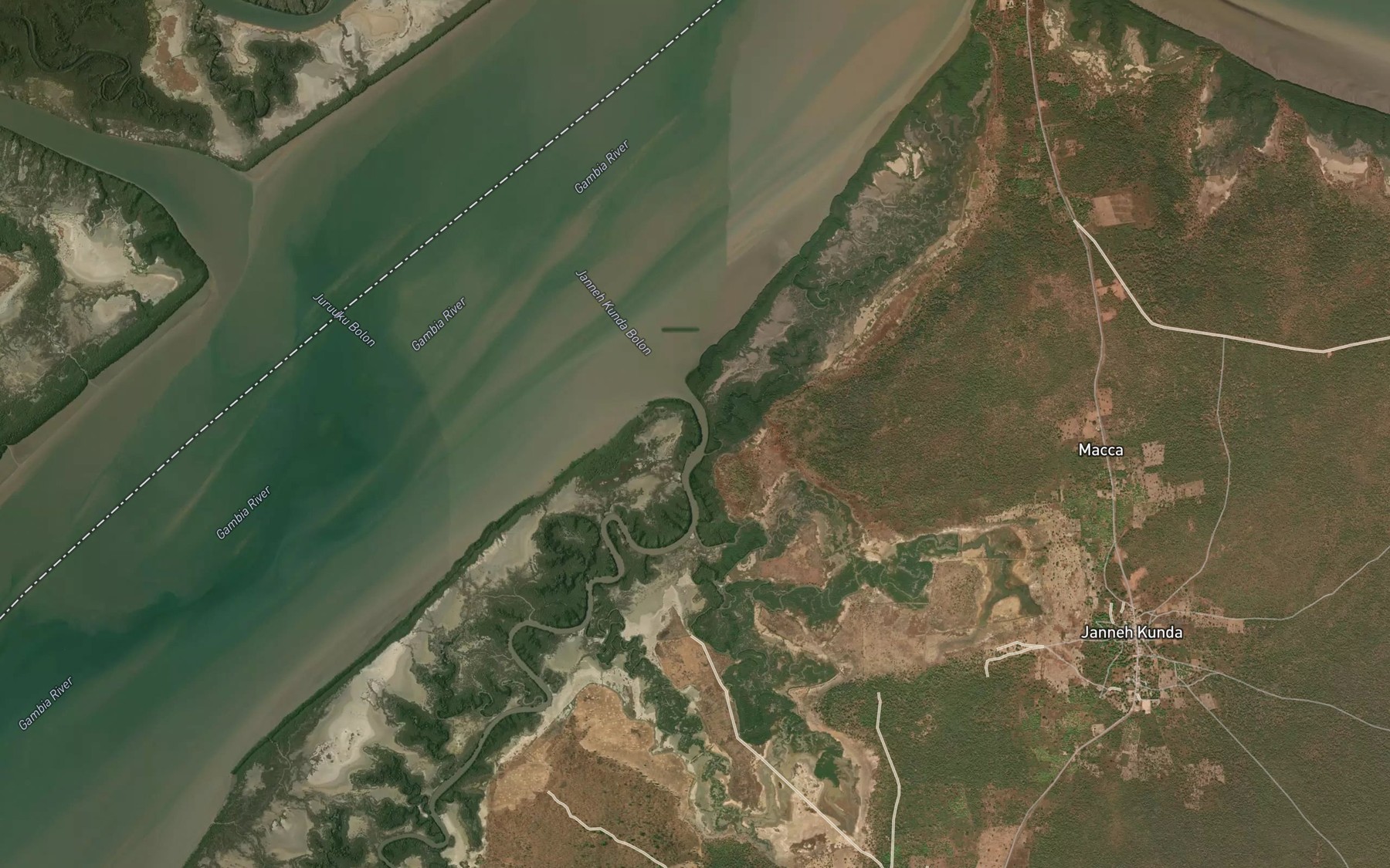 Satellite map of the Janneh Kunda Bolon