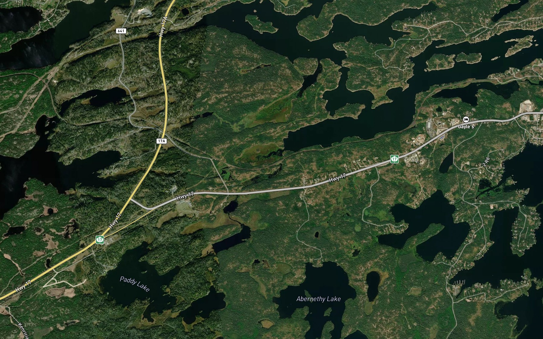 Satellite map of the Paddy Creek