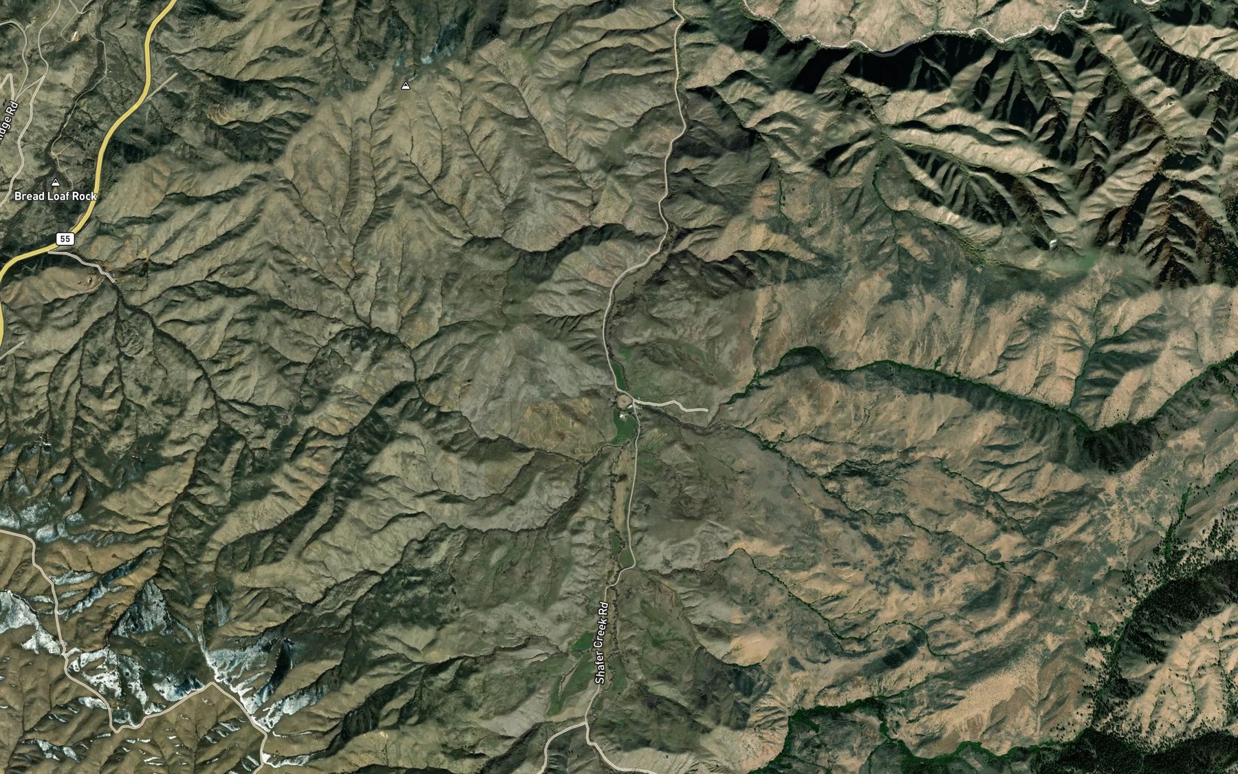 Satellite map of the Cartwright Creek