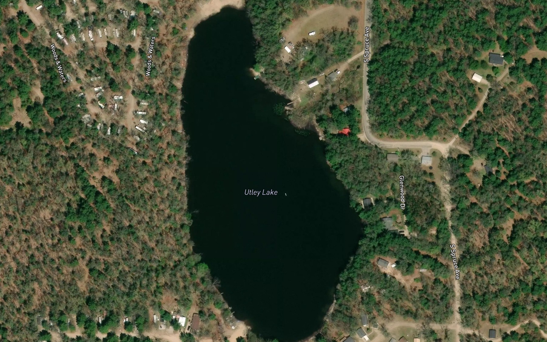 Satellite map of the Utley Lake