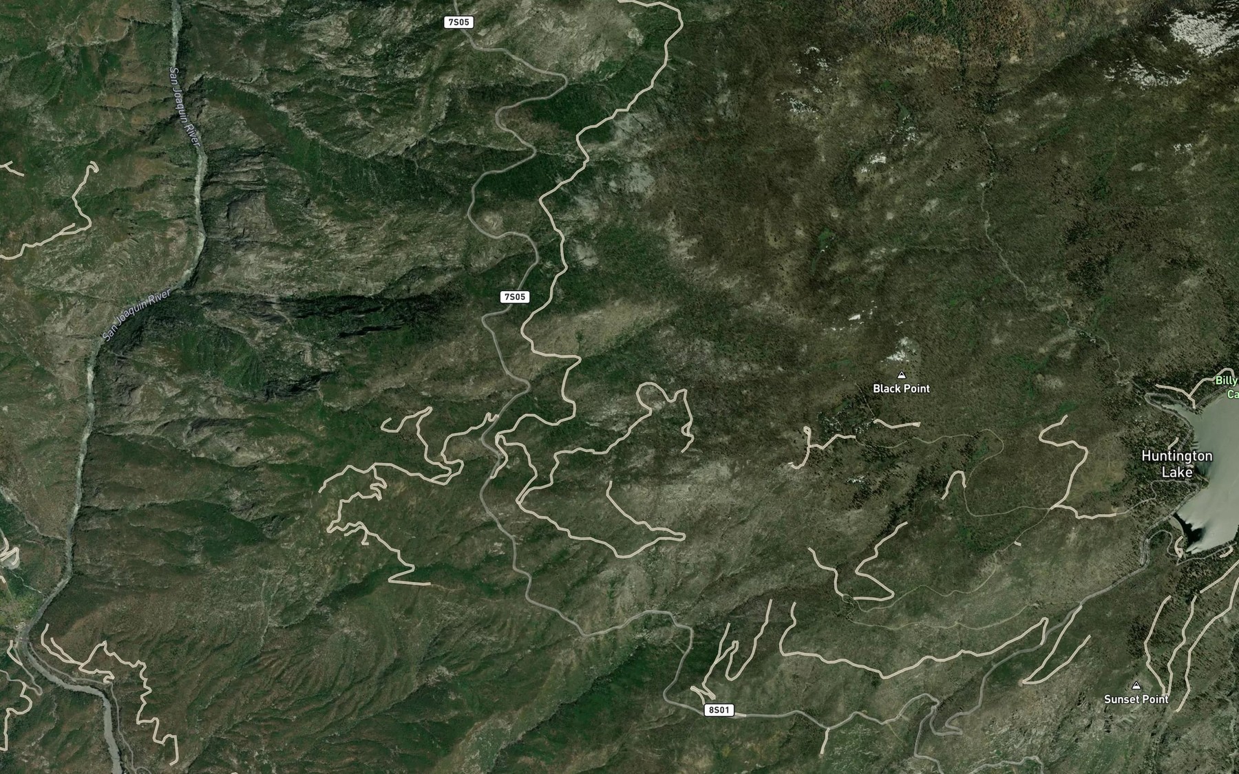 Satellite map of the Mushroom Creek
