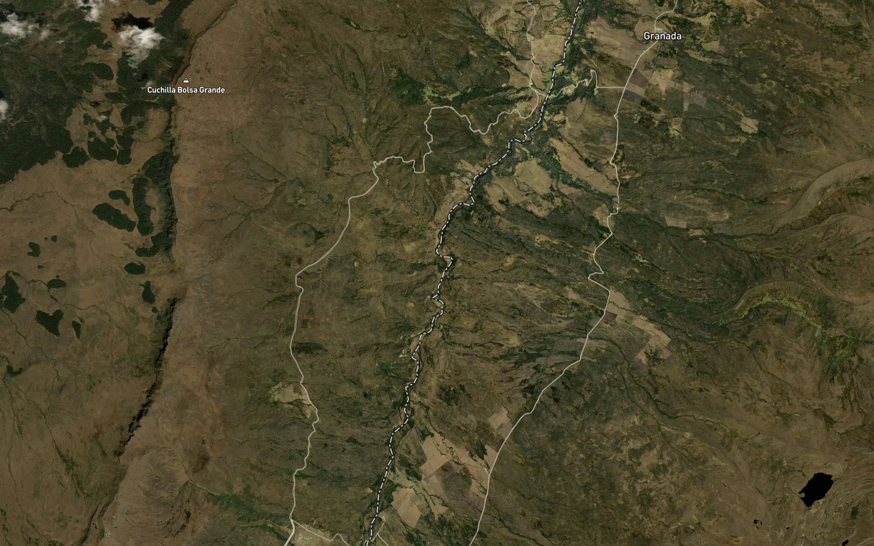 Satellite map of the Quebrada Curubito