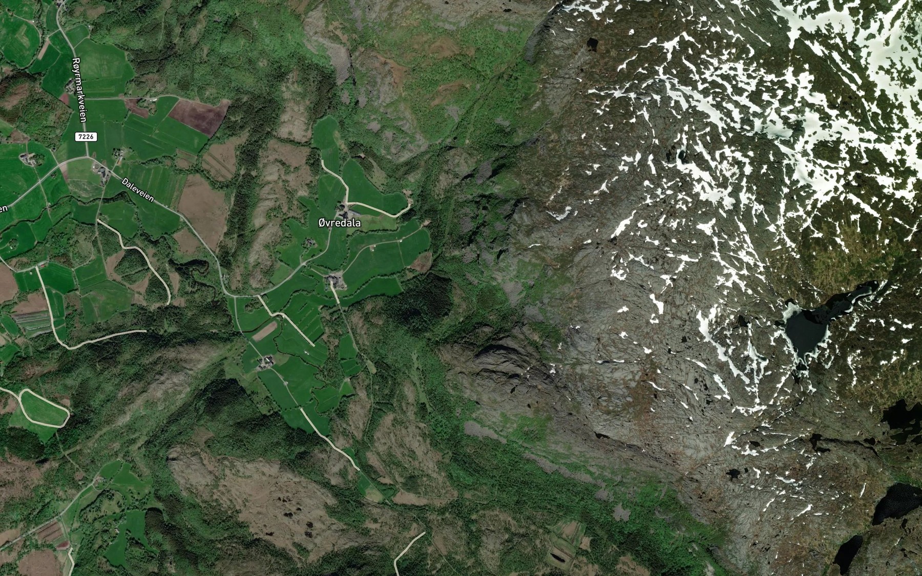 Satellite map of the Heimgardselva
