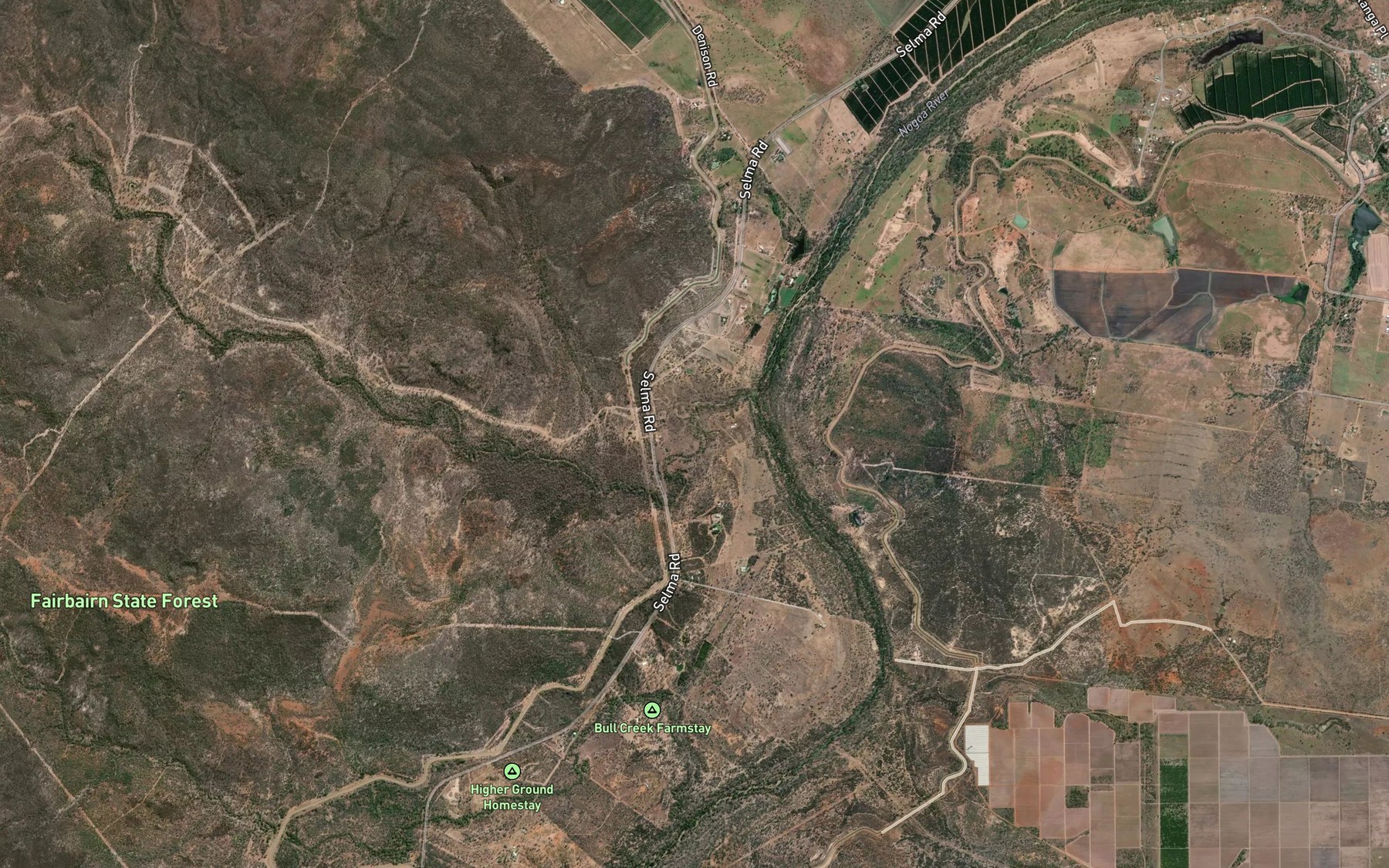 Satellite map of the Saint Helens Creek