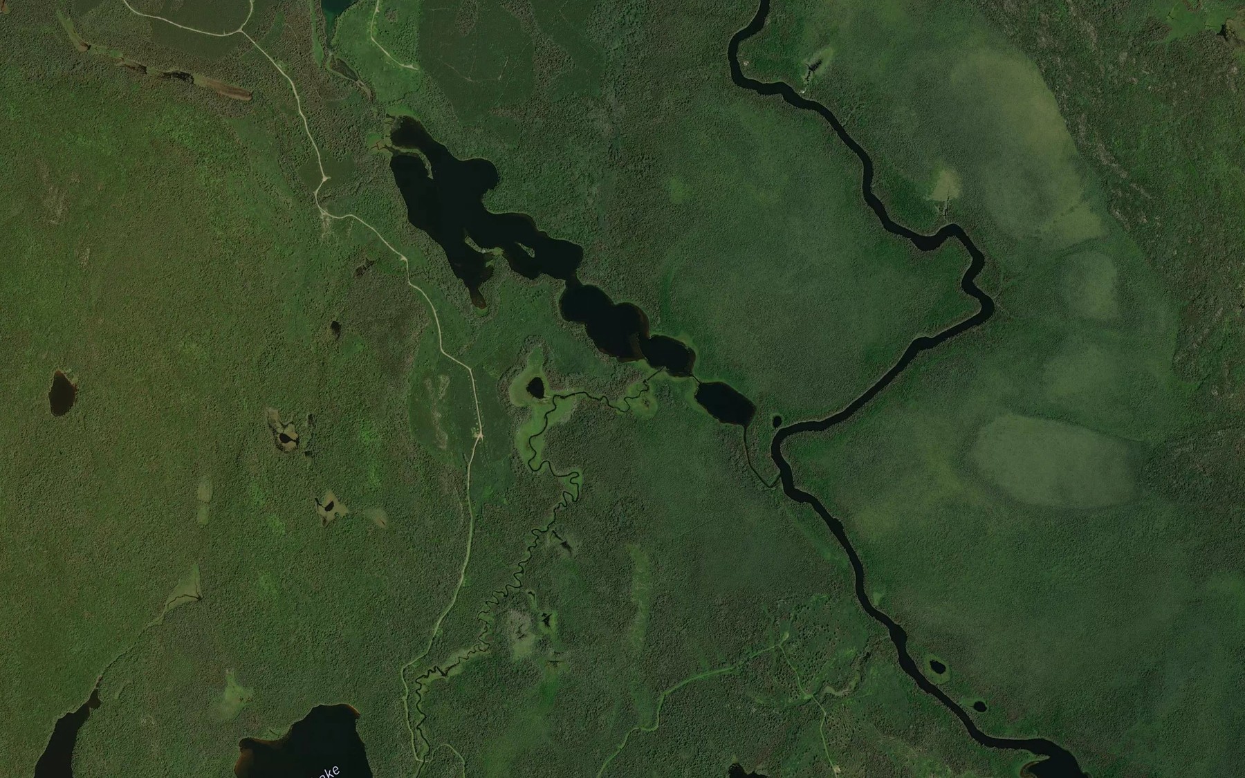 Satellite map of the Spray Creek