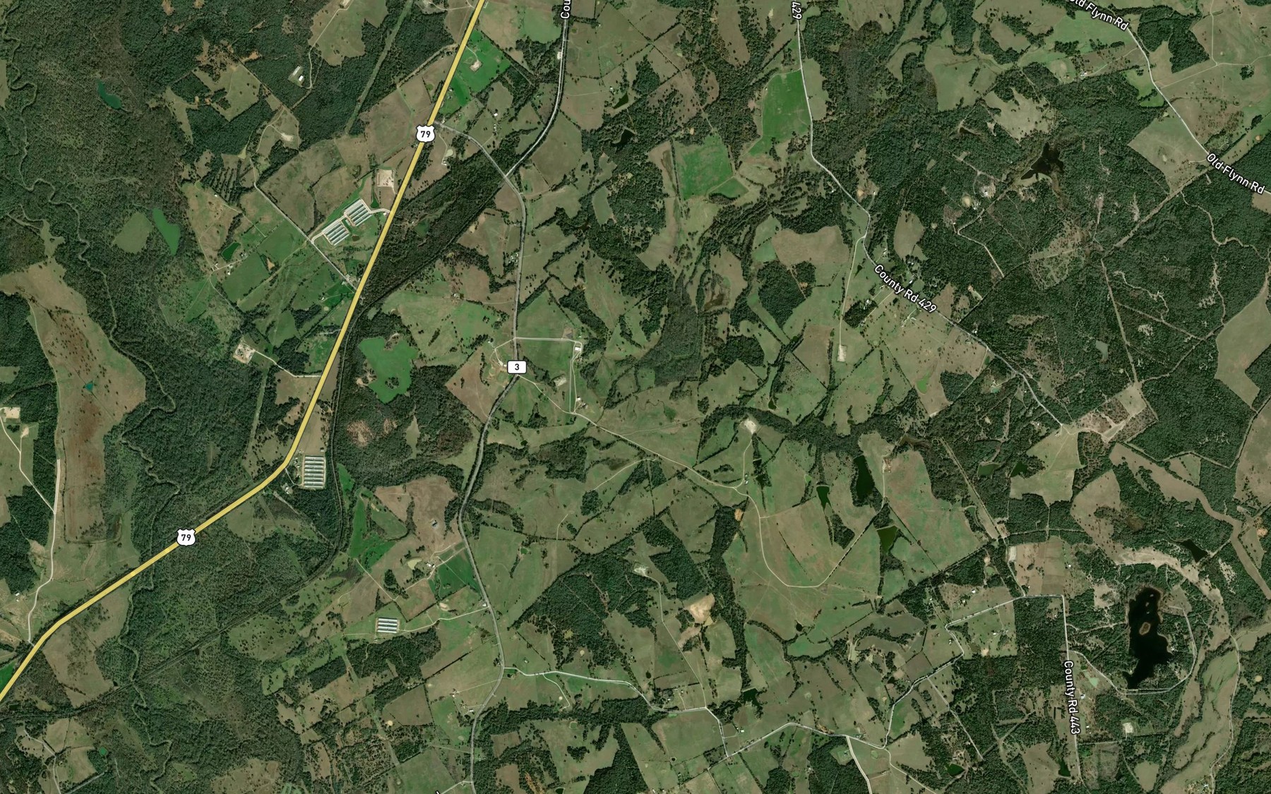 Satellite map of the Copperas Branch
