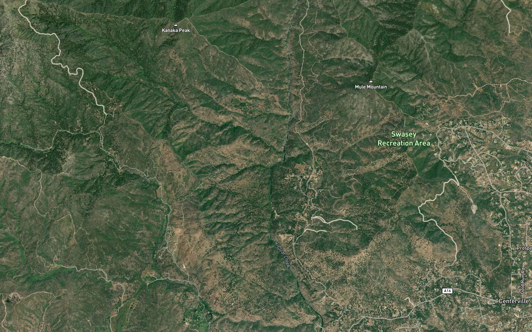 Satellite map of the Little Kanaka Creek