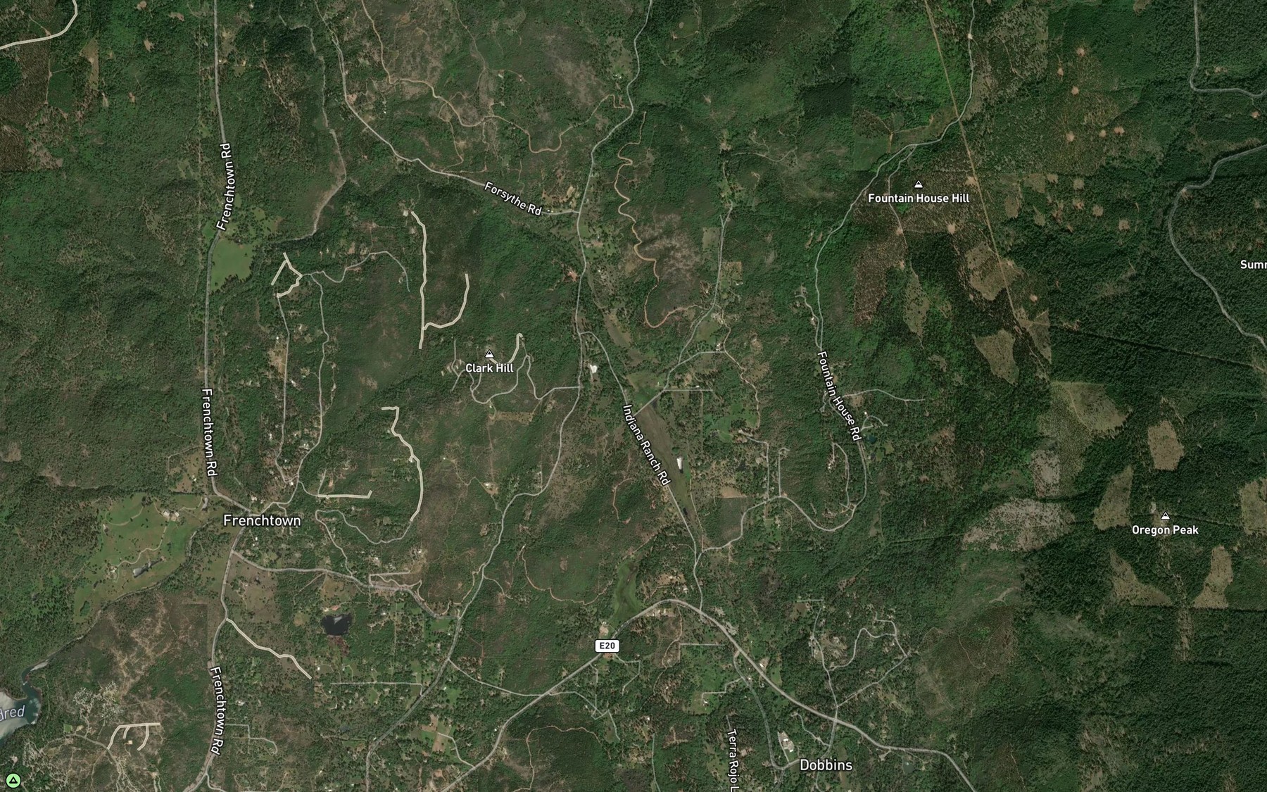 Satellite map of the Maple Grove Creek