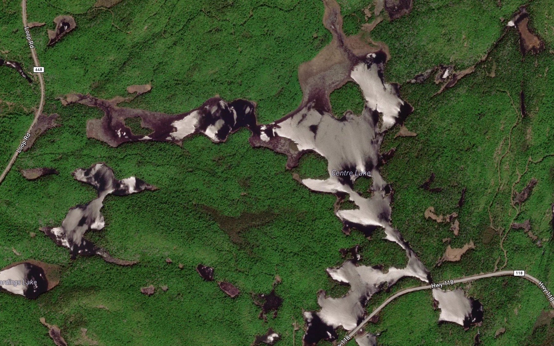 Satellite map of the Centre Lake