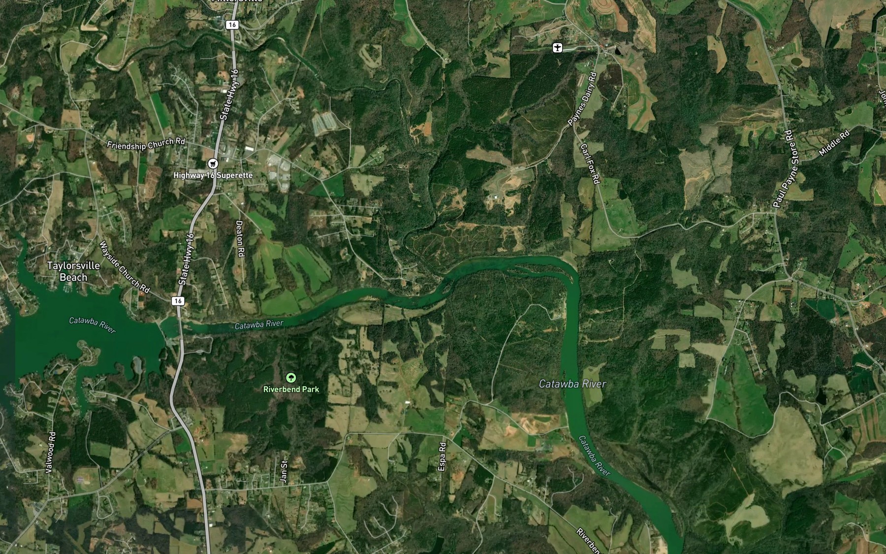 Satellite map of the Lower Little River