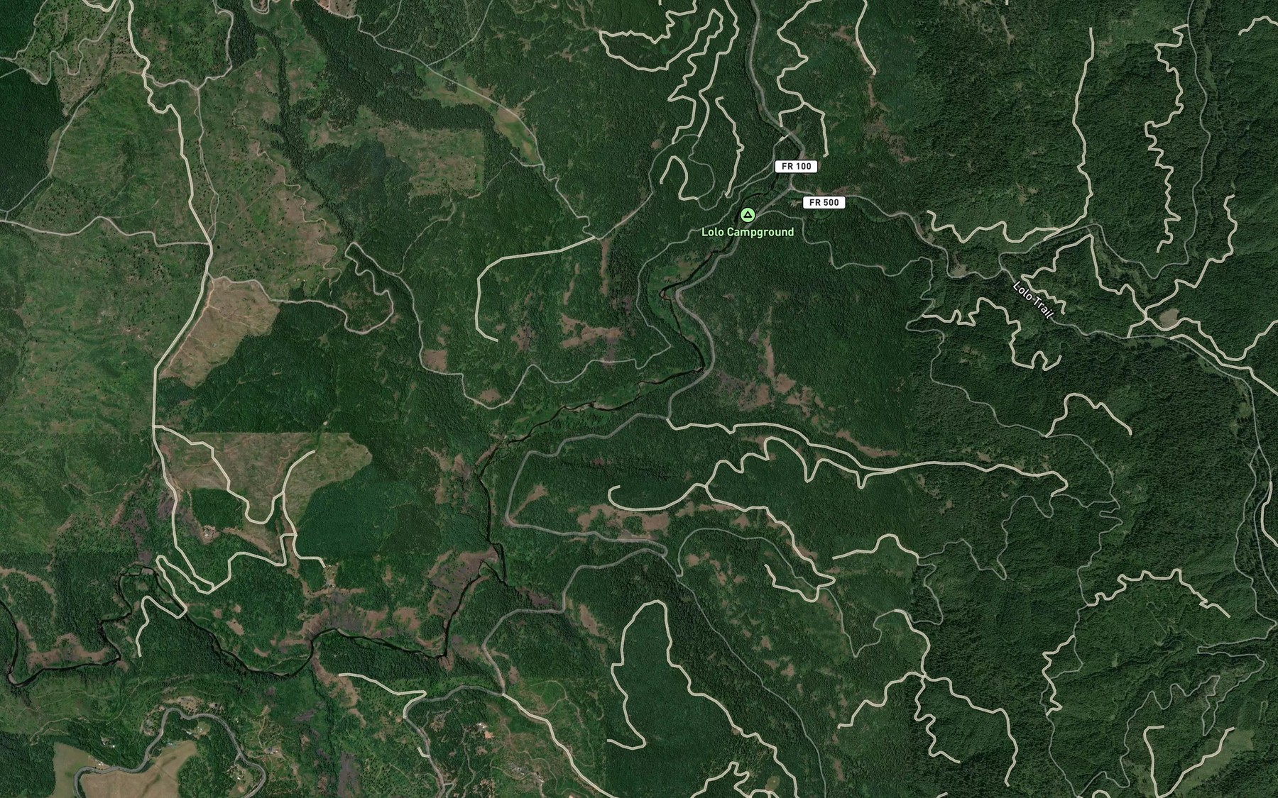 Satellite map of the Buckner Creek