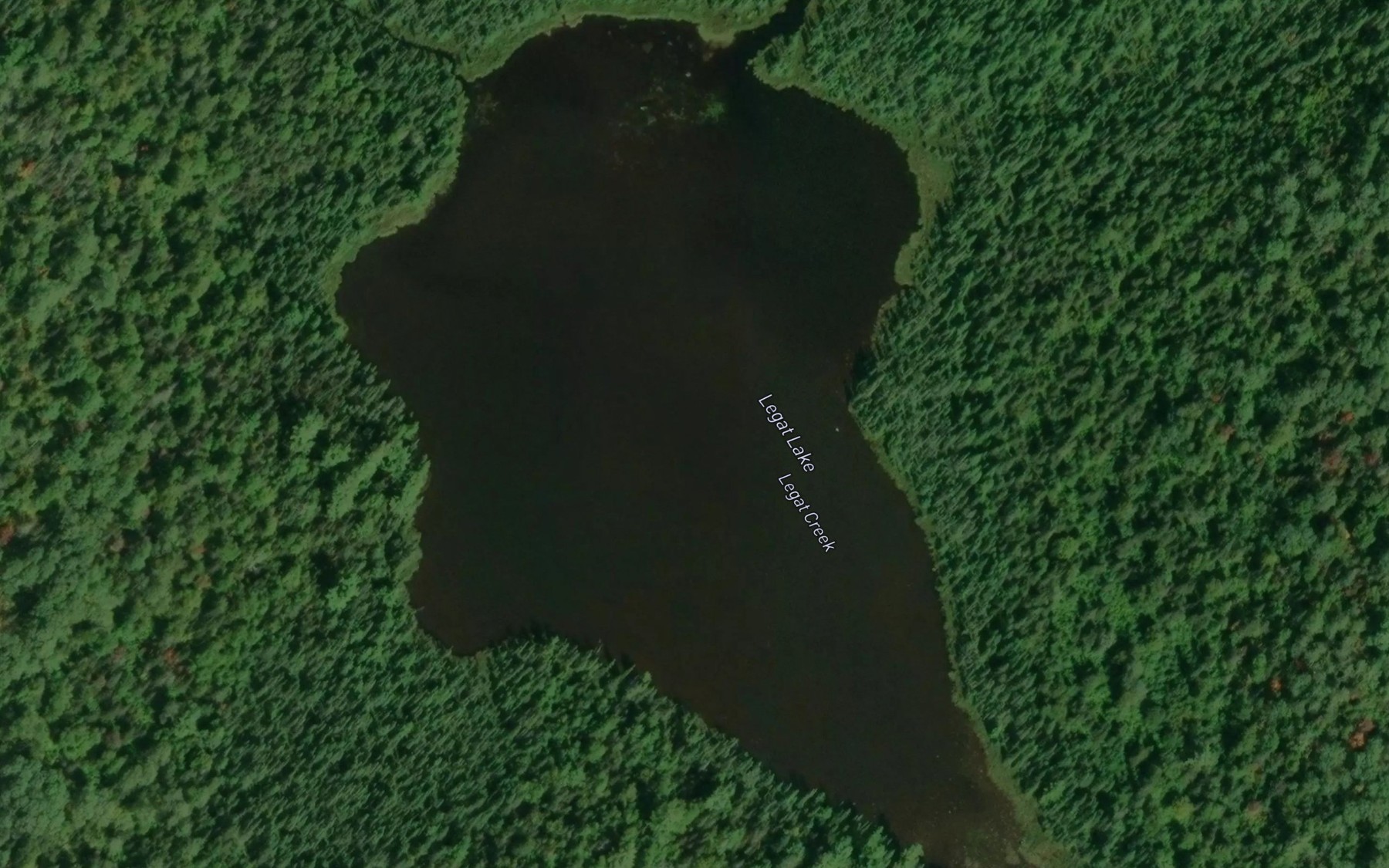 Satellite map of the Legat Lake