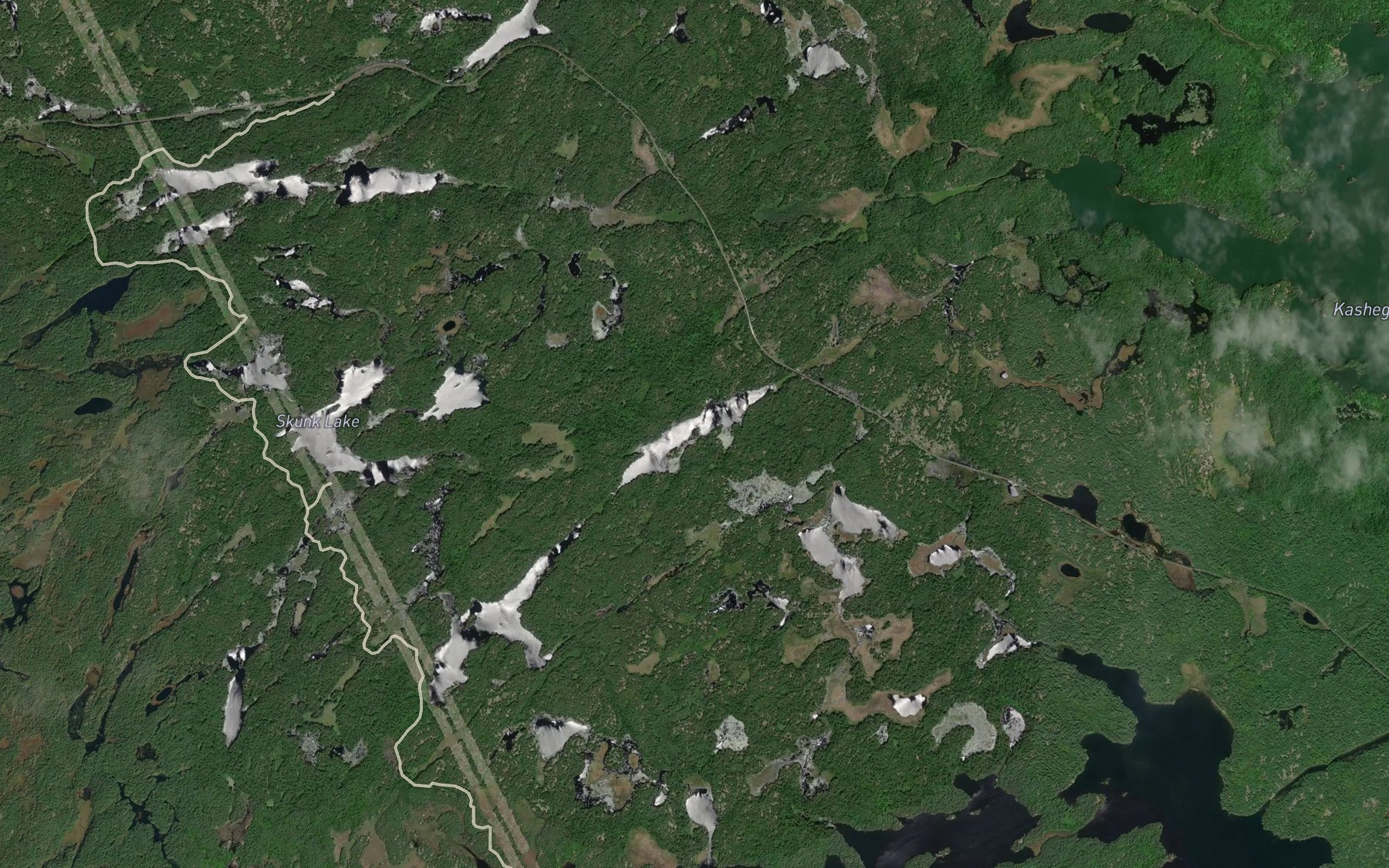 Satellite map of the Littles Lake