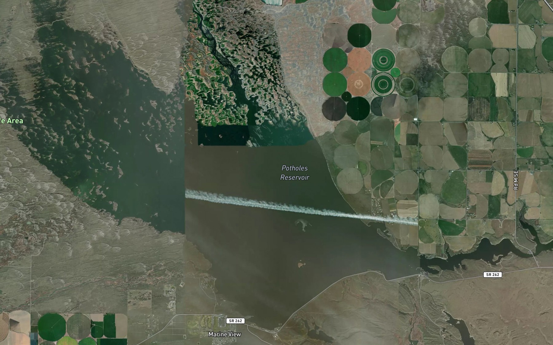 Satellite map of the Potholes Reservoir