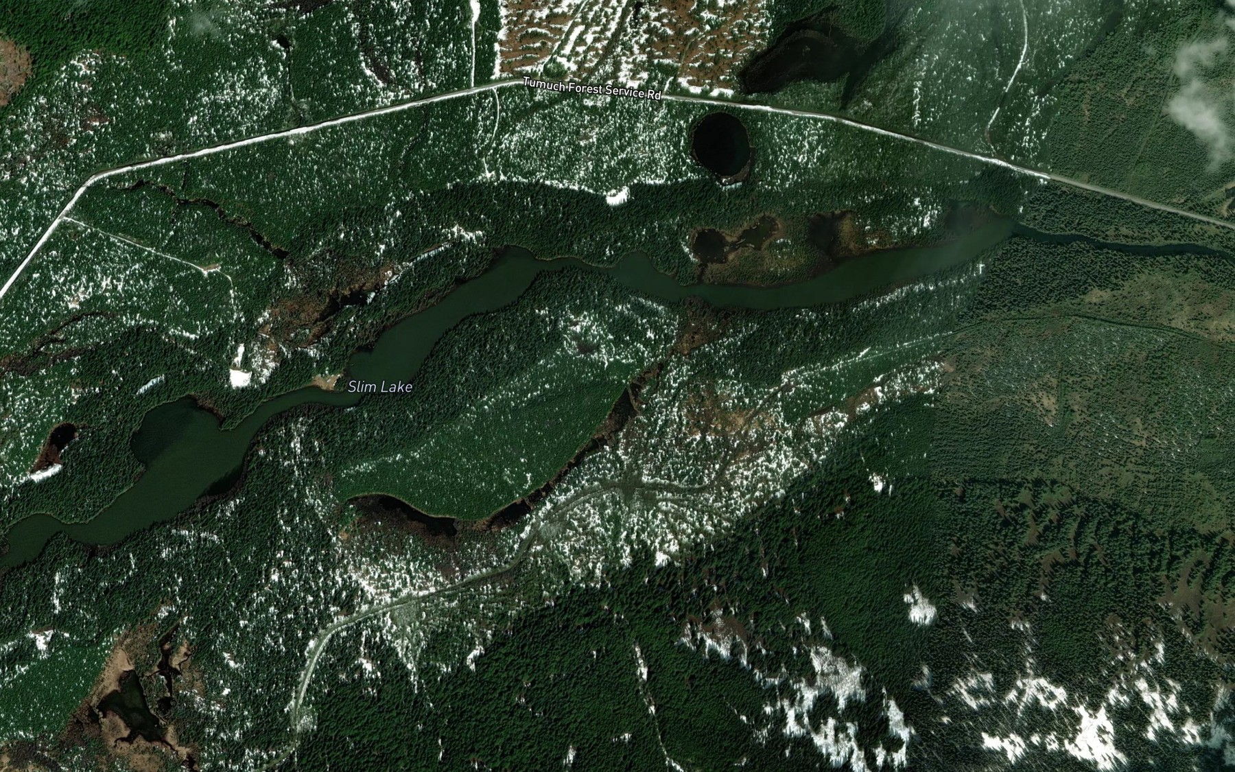 Satellite map of the Slim Lake
