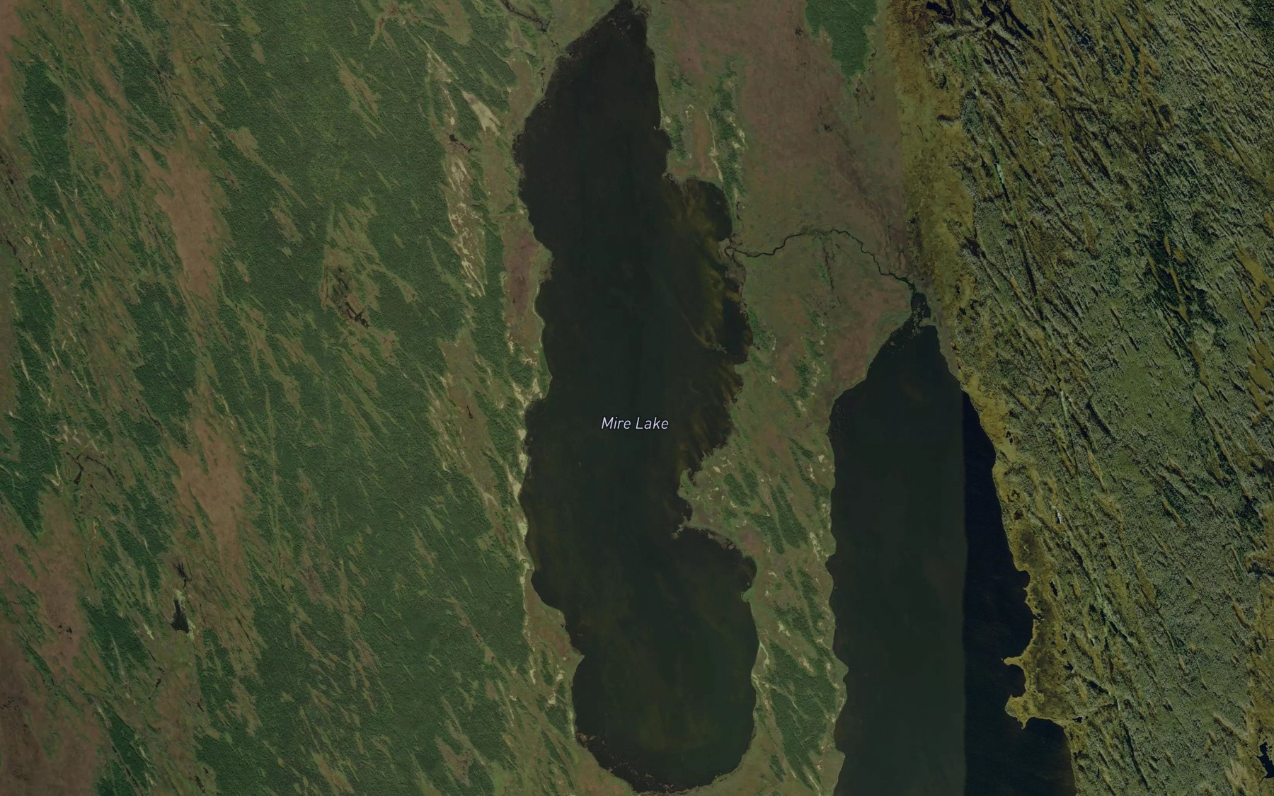 Satellite map of the Mire Lake