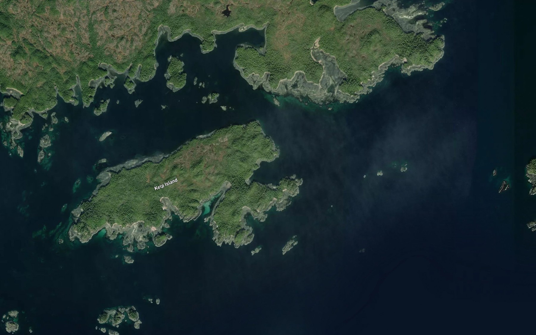 Satellite map of the Kelp Island Anchorage
