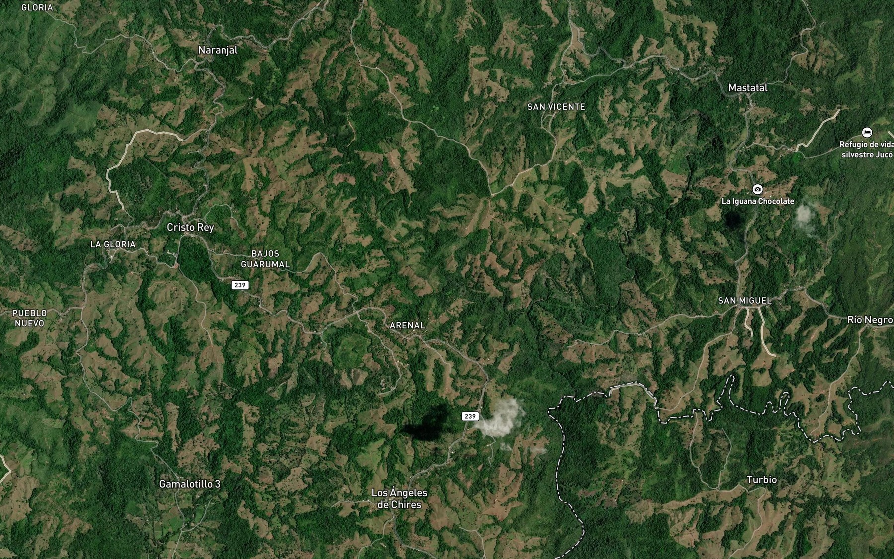 Satellite map of the Rio Guarumal