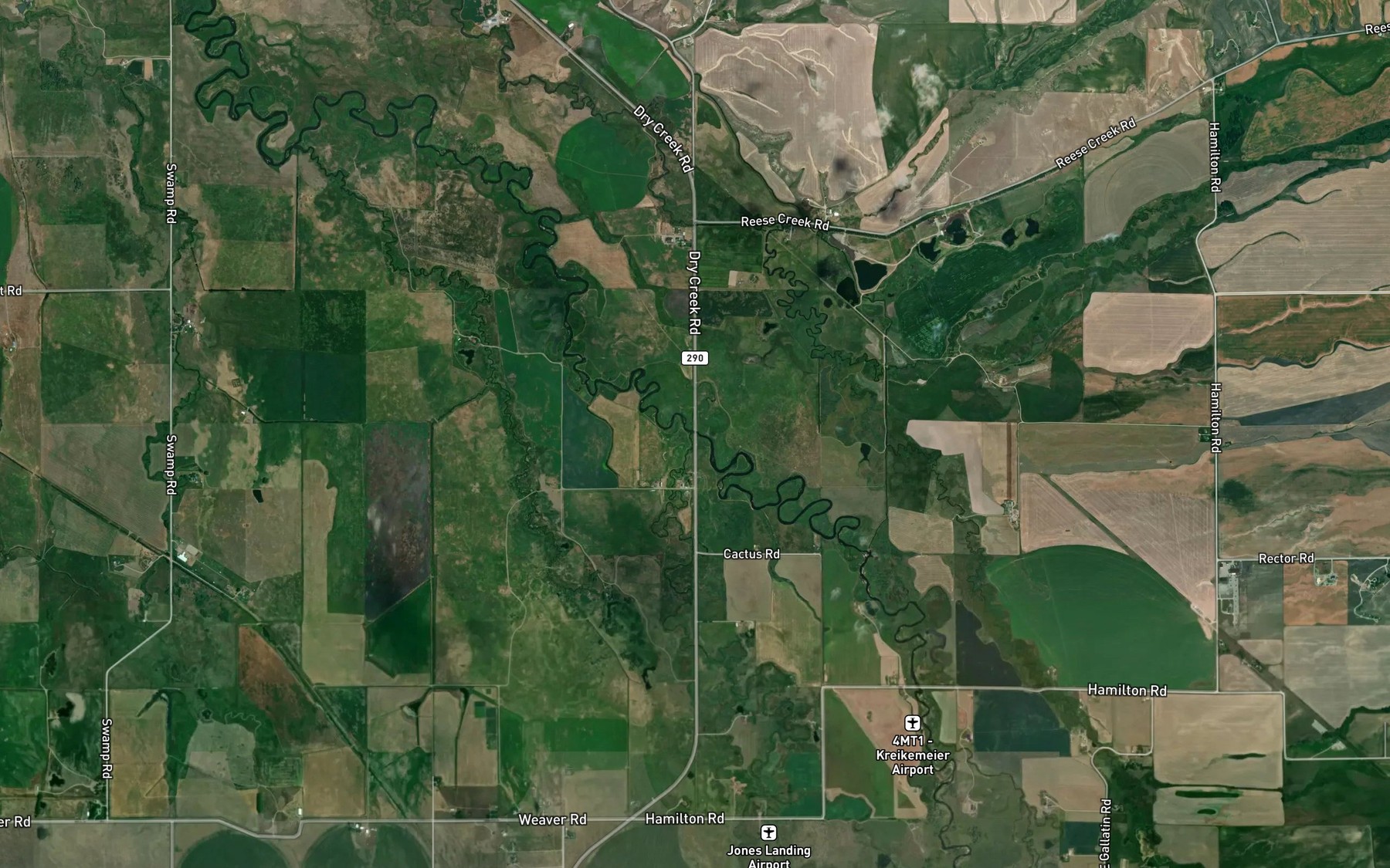 Satellite map of the Thompson Creek