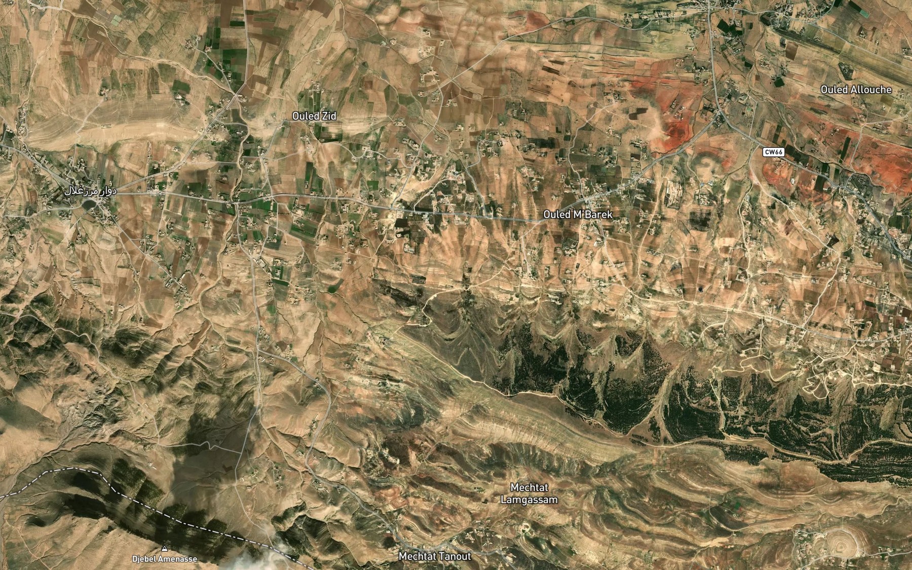Satellite map of the 'Ain el Menntena