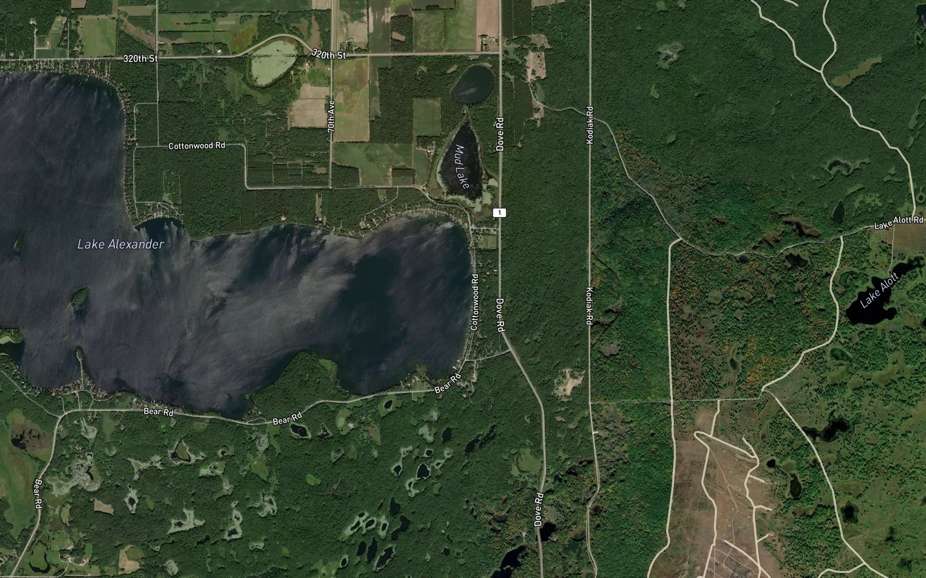 Satellite map of the East End Bay