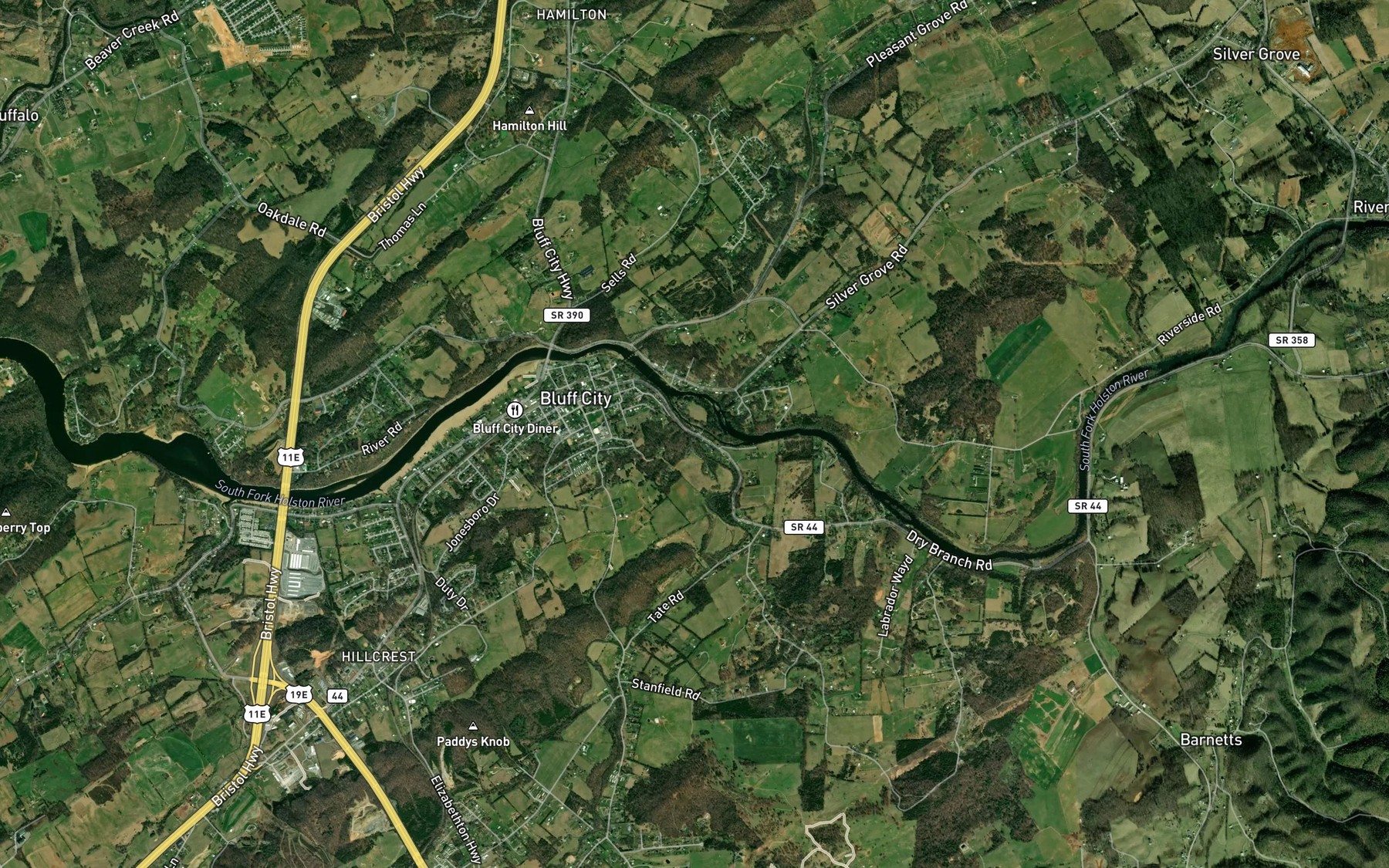 Satellite map of the Indian Creek