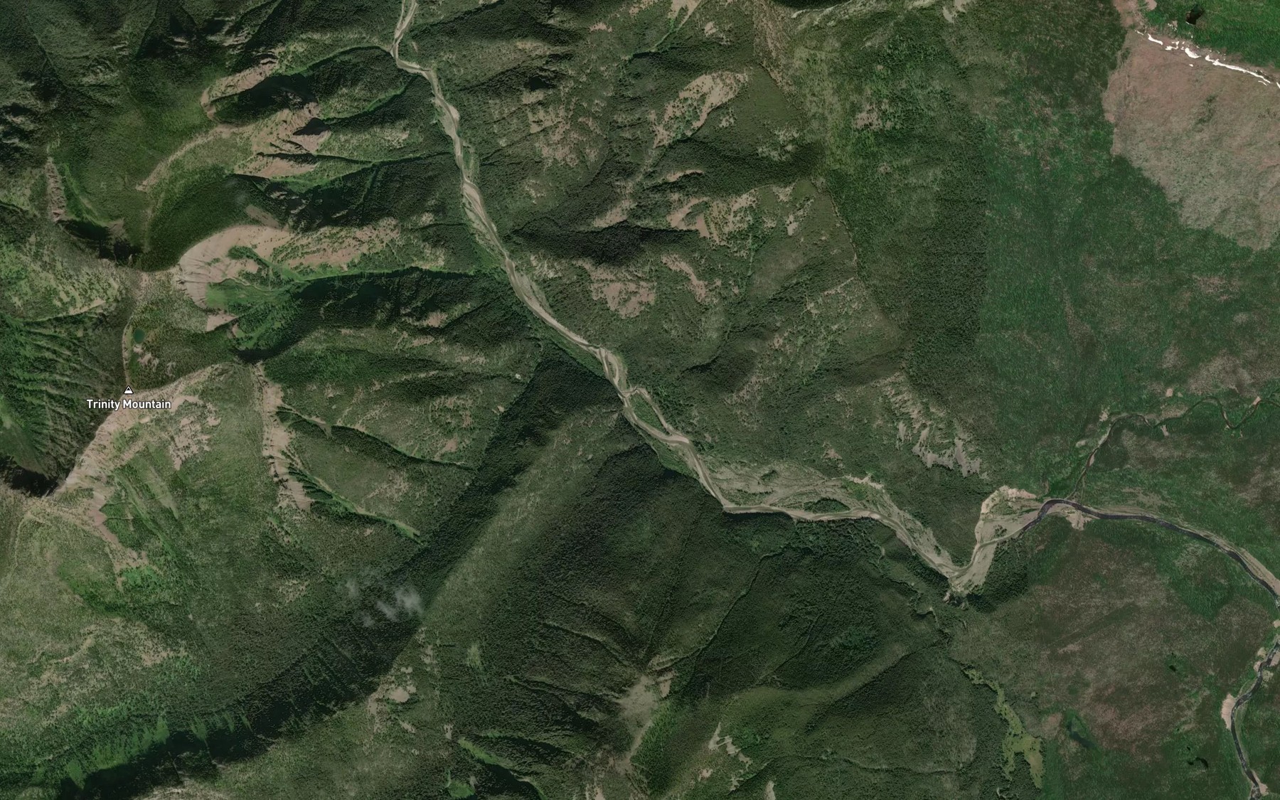 Satellite map of the Bradley Creek
