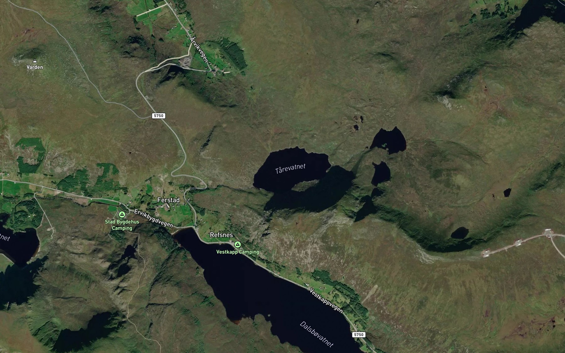 Satellite map of the Tarevatnet