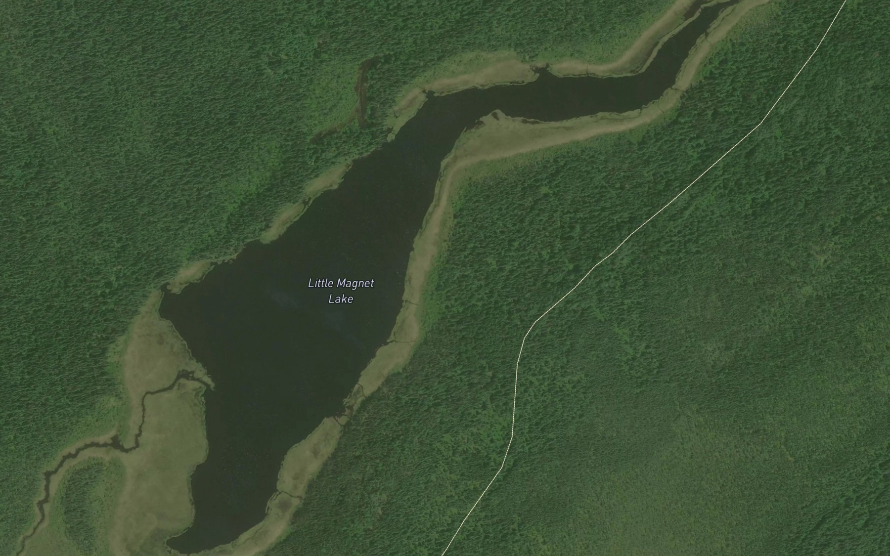 Satellite map of the Little Magnet Lake