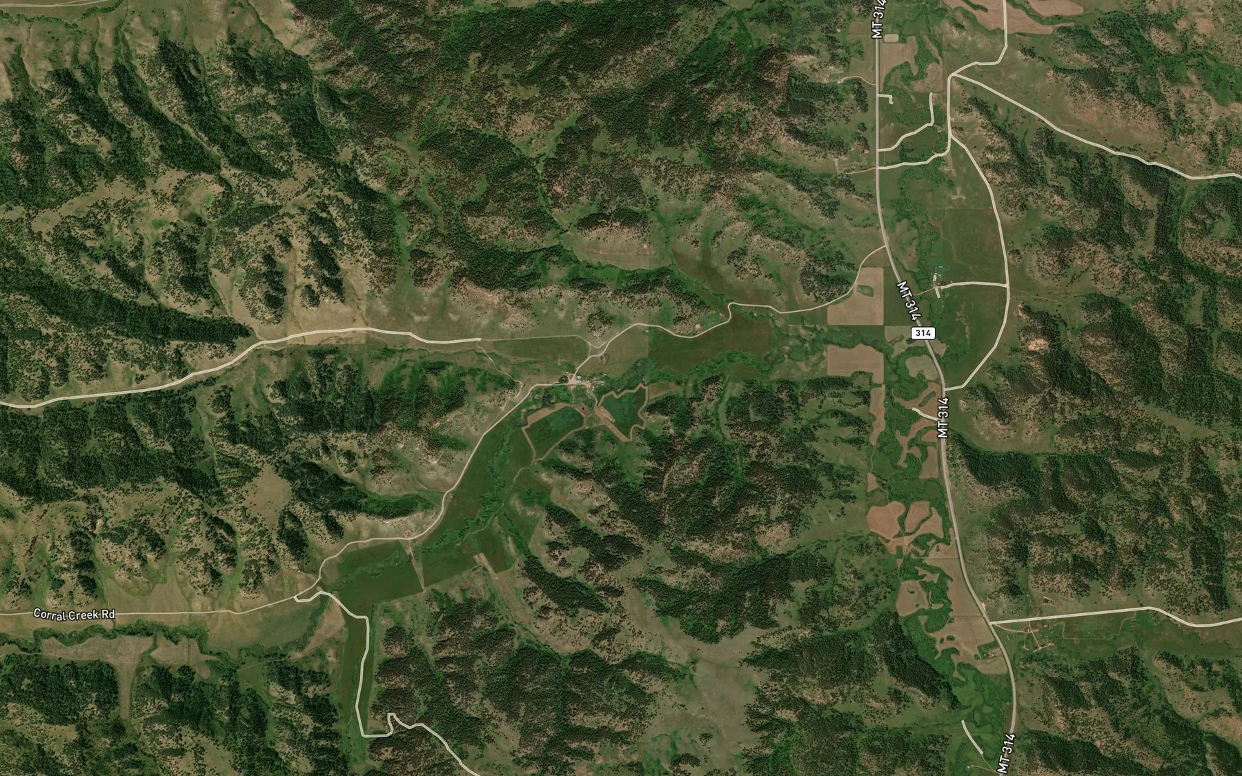 Satellite map of the Dry Creek