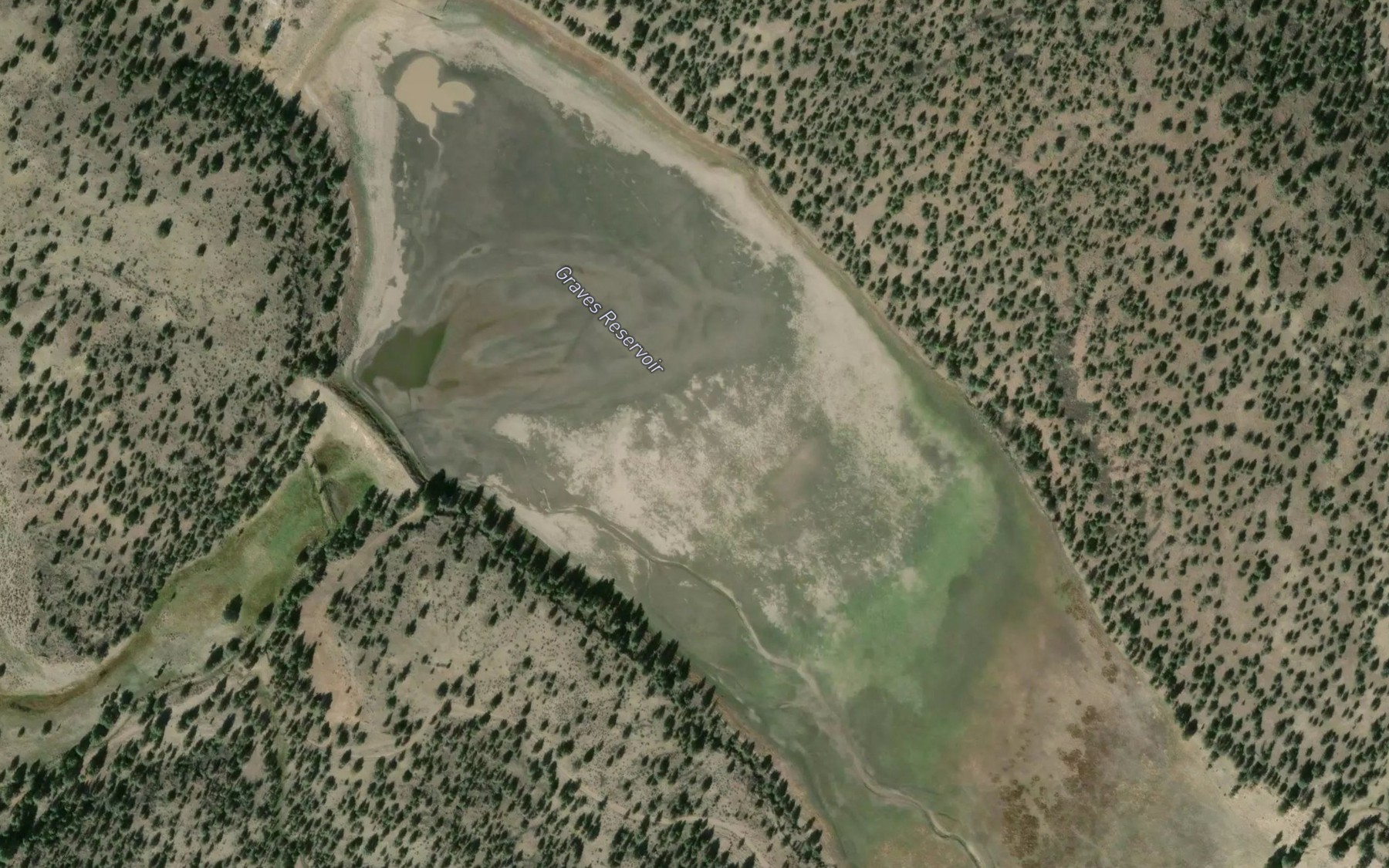 Satellite map of the Graves Reservoir