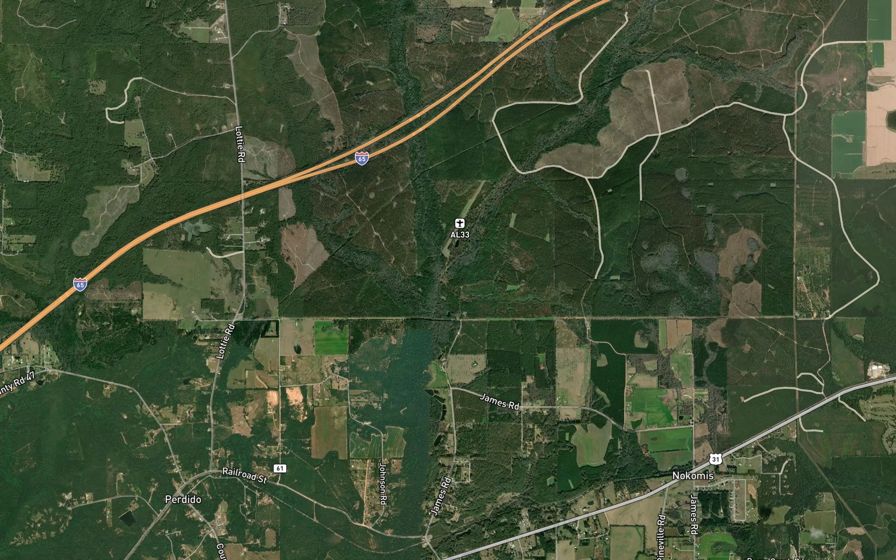 Satellite map of the Fletcher Creek