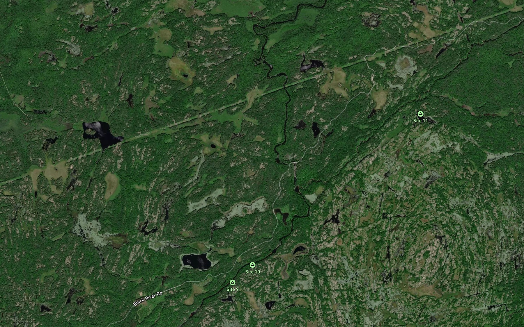 Satellite map of the Montgomery Creek