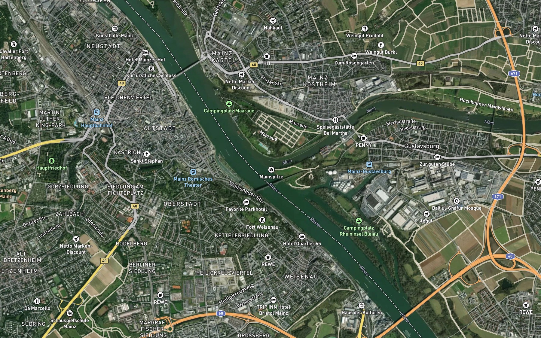 Satellite map of the Mainspitze