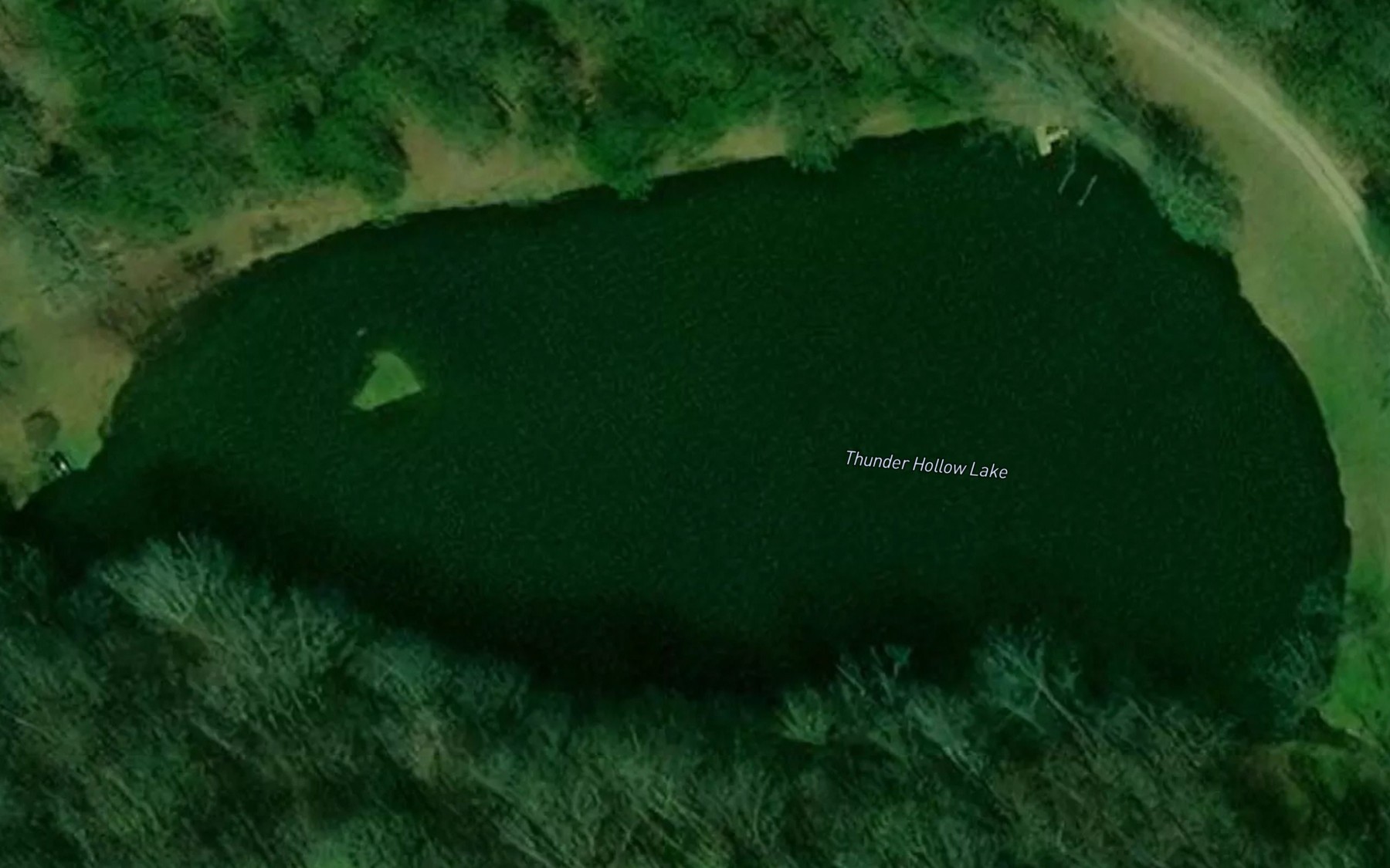 Satellite map of the Thunder Hollow Lake