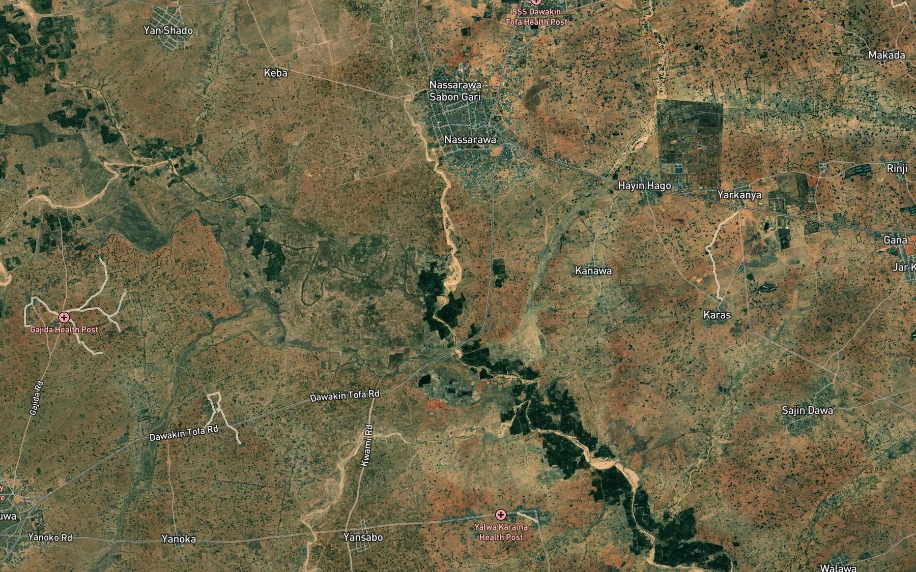Satellite map of the River Rarin