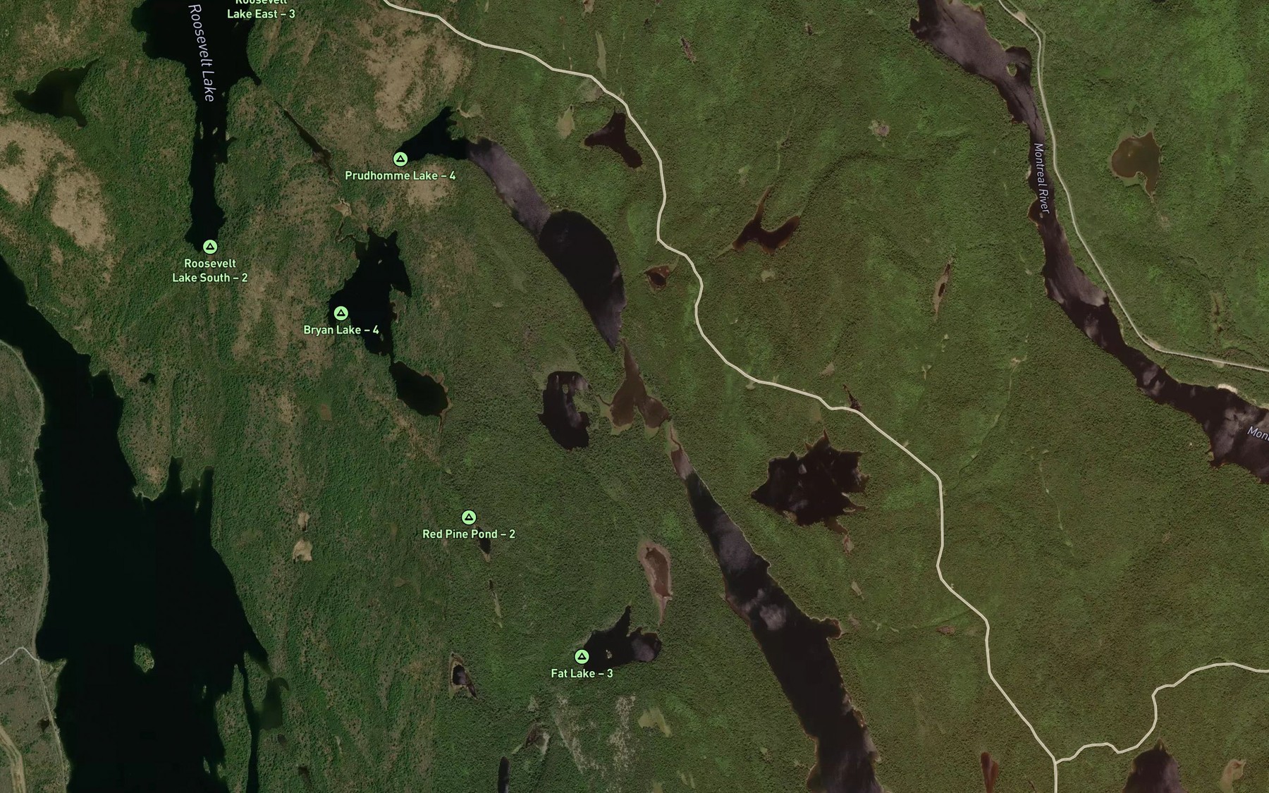 Satellite map of the Slim Lake