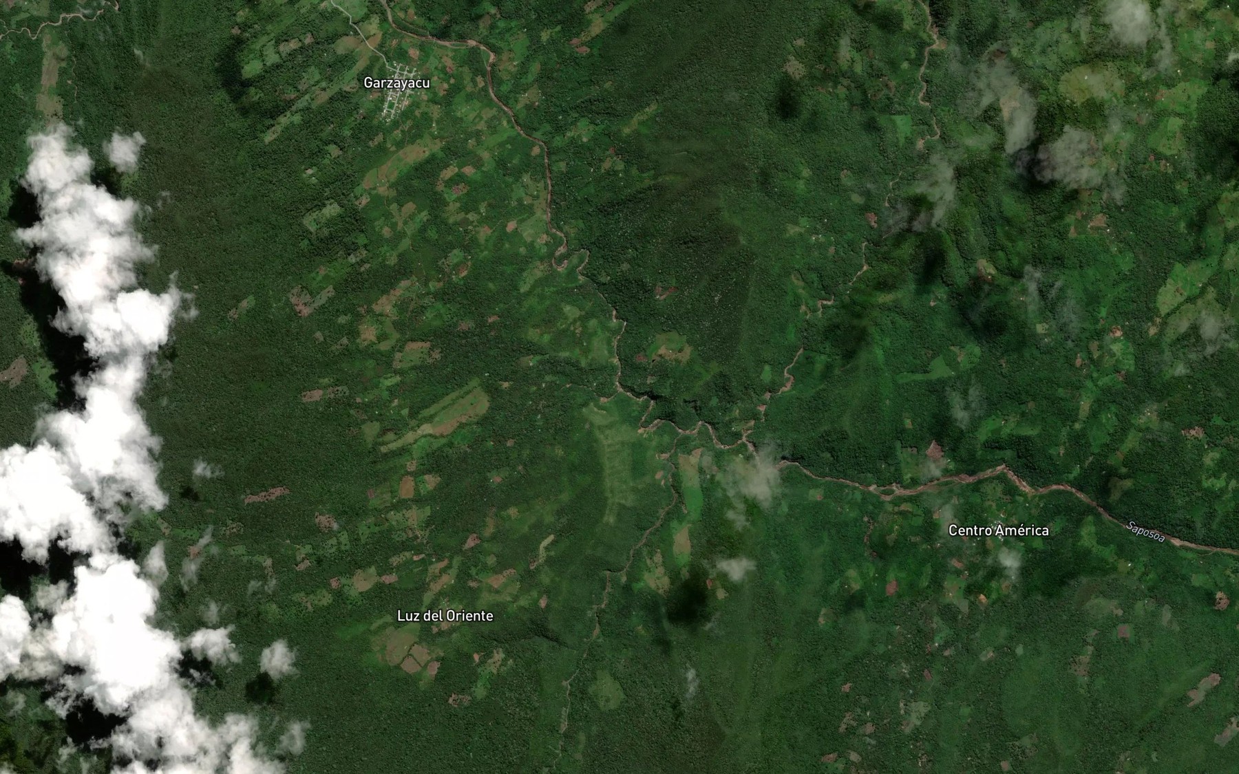 Satellite map of the Quebrada Yacushe