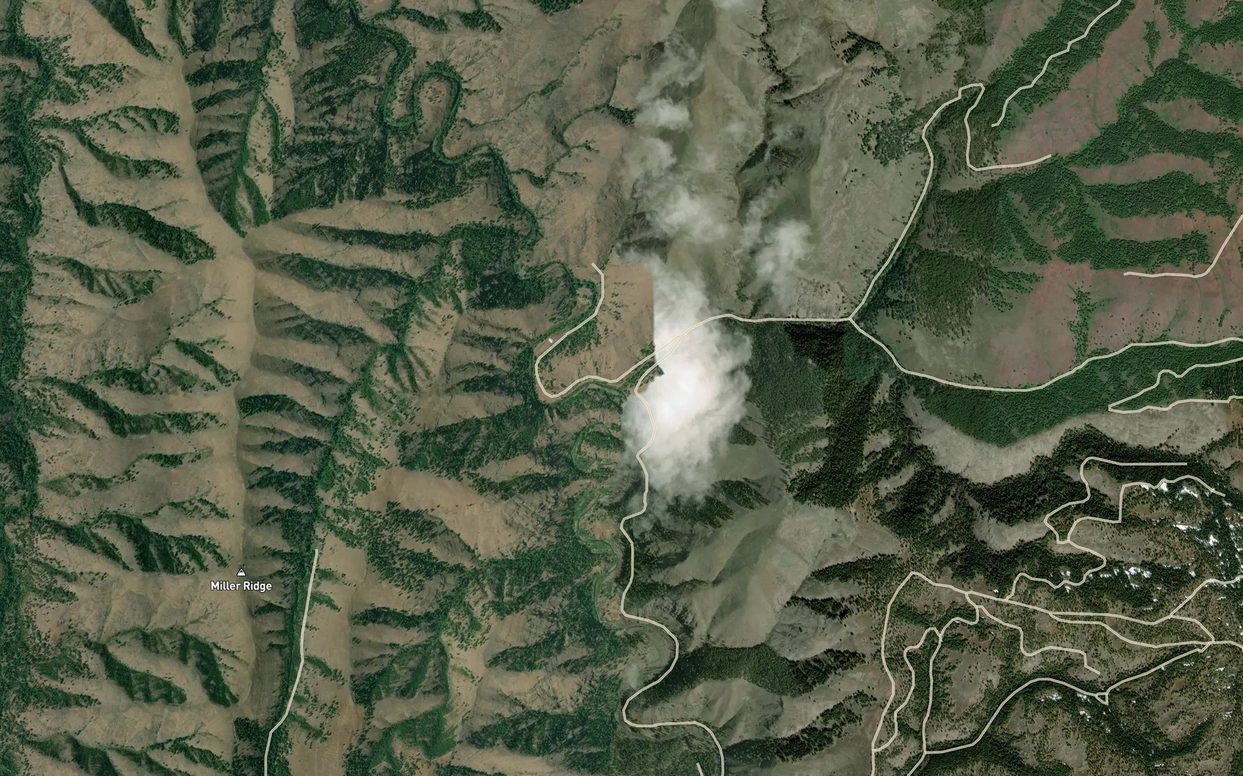 Satellite map of the Cougar Creek