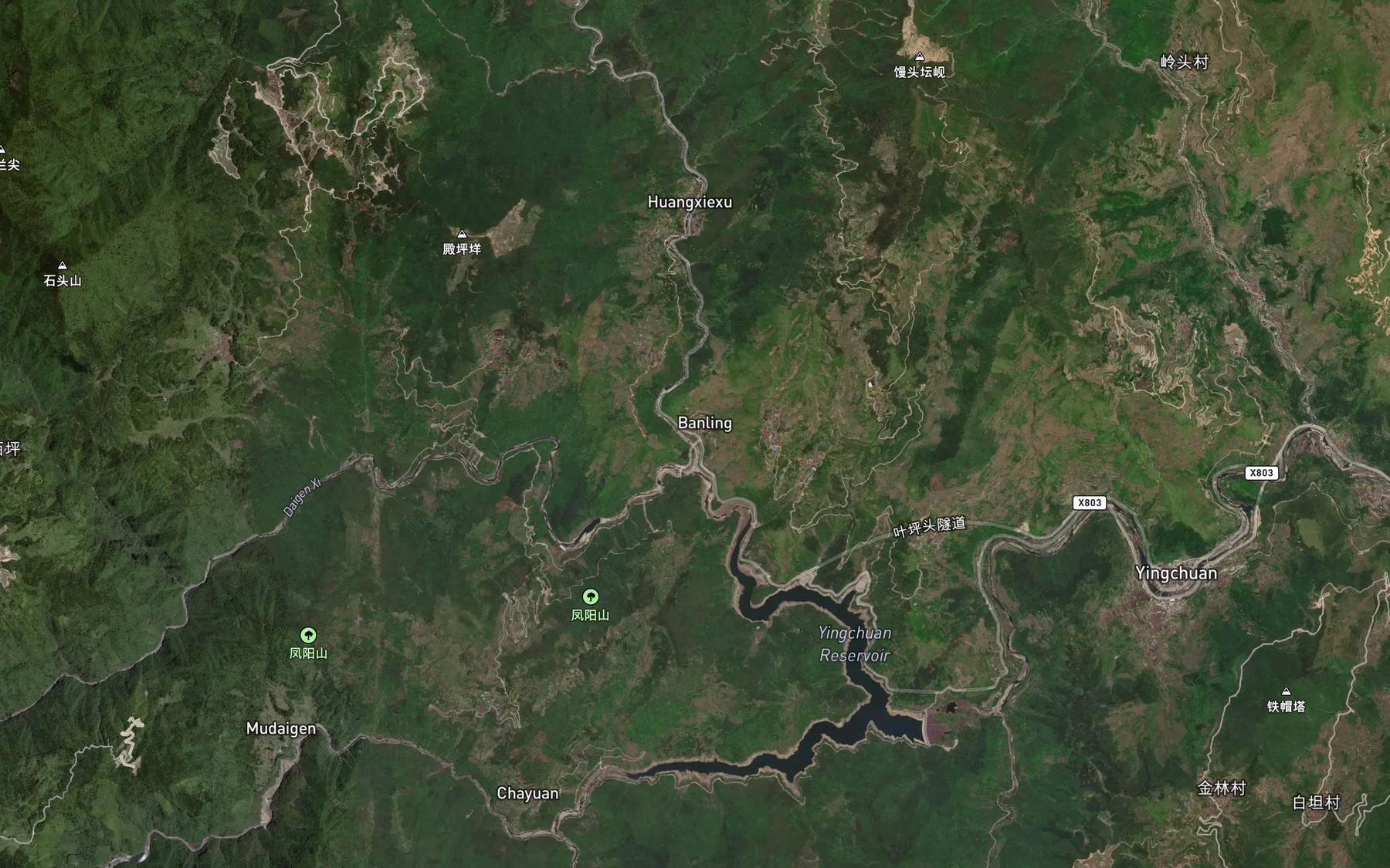 Satellite map of the Huangxiexu Xi