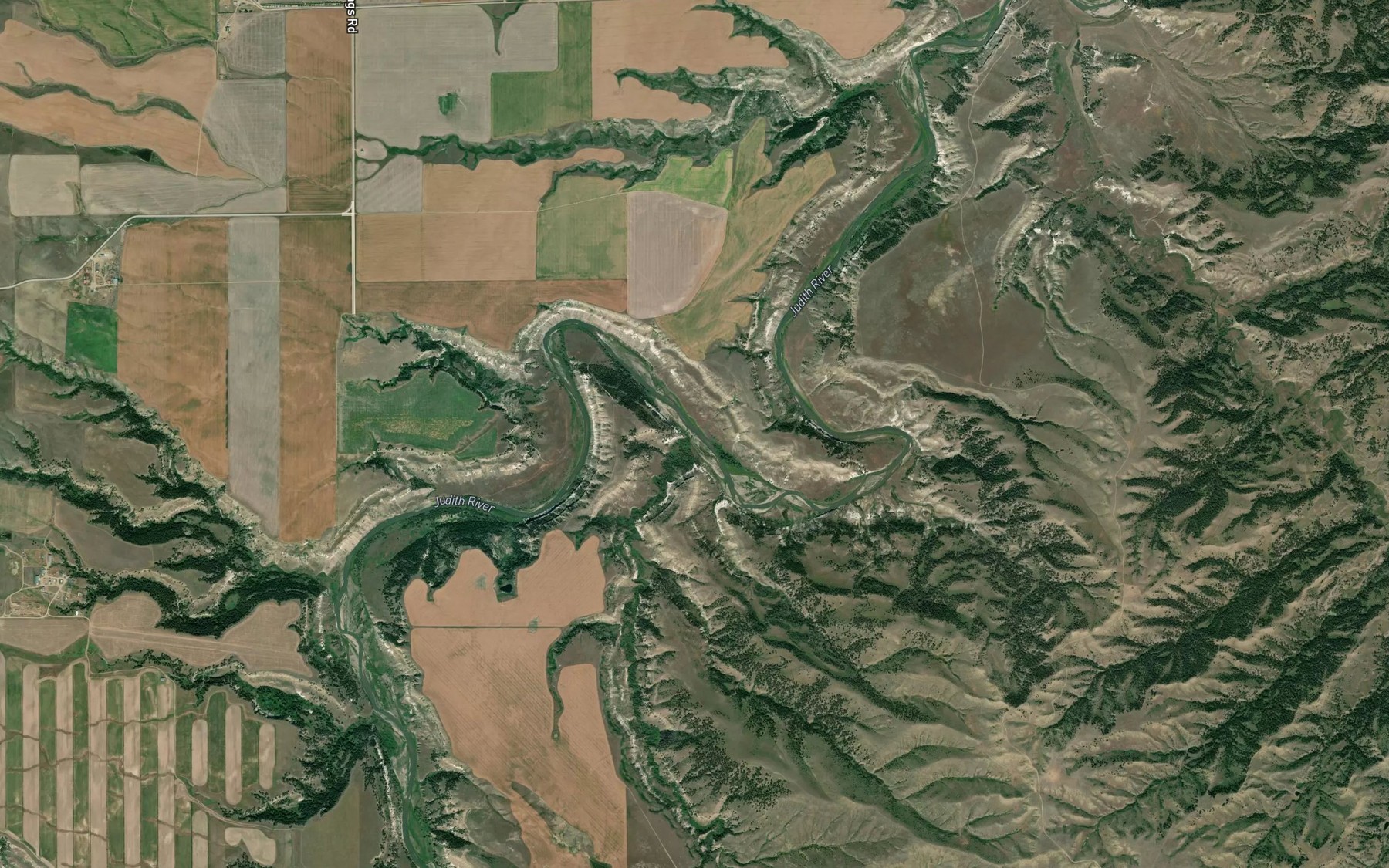 Satellite map of the Plum Creek