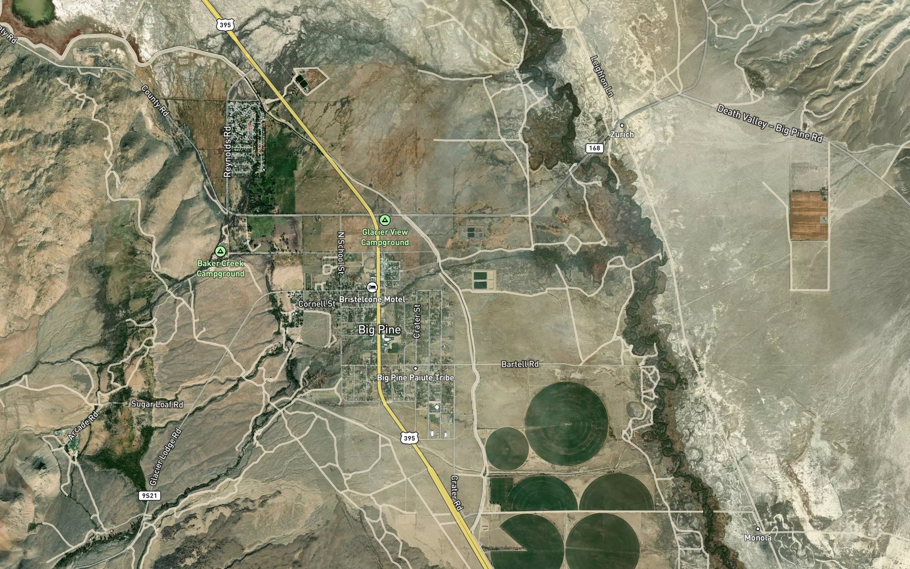 Satellite map of the Big Pine Canal